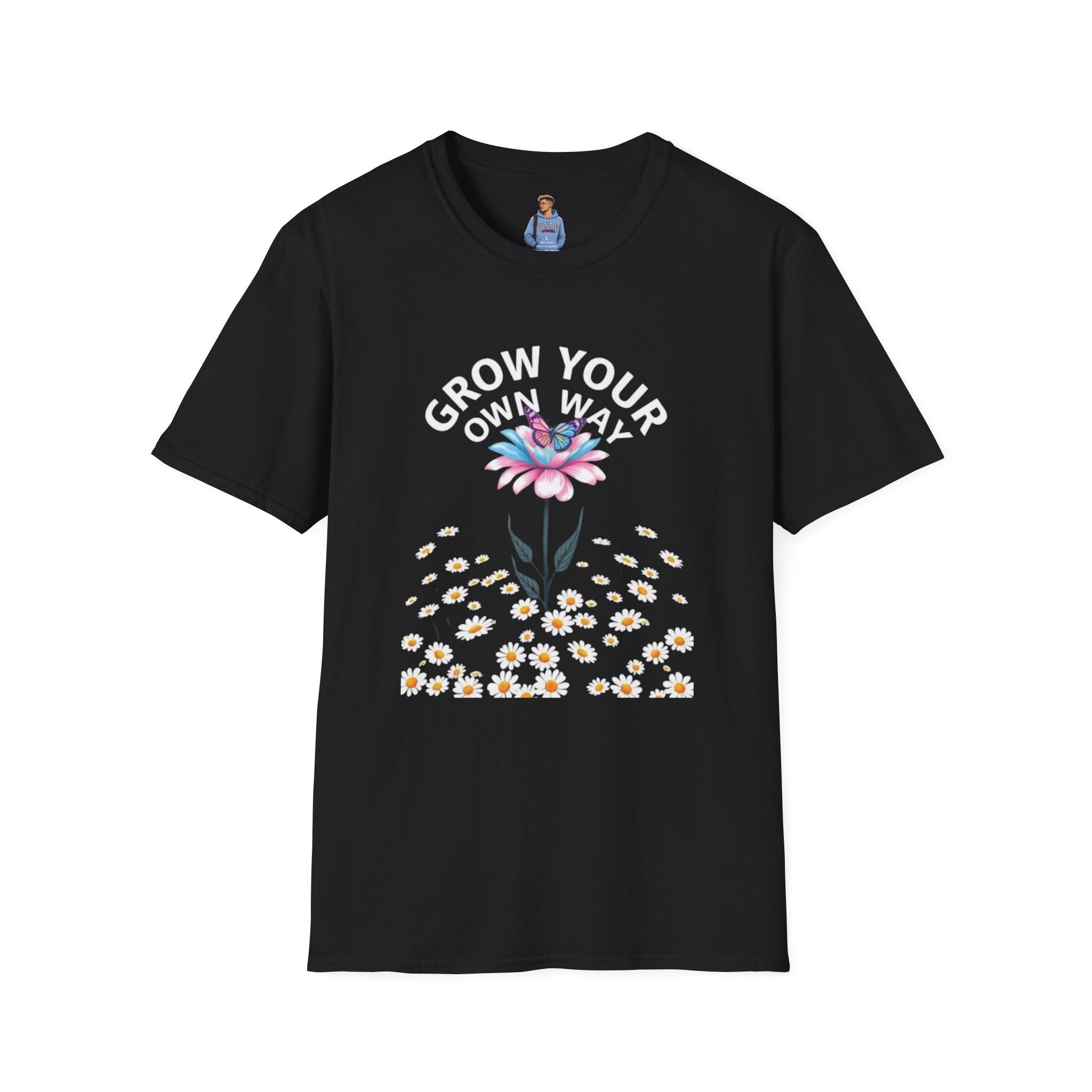Grow Your Own Way Trans Pride Unisex T-Shirt - Floral Design for Garden Lovers