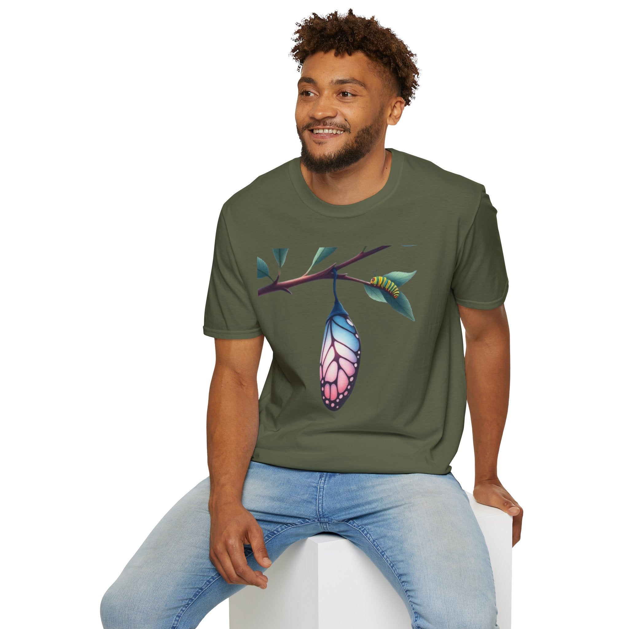 Trans Caterpillar to Butterfly Graphic T-Shirt