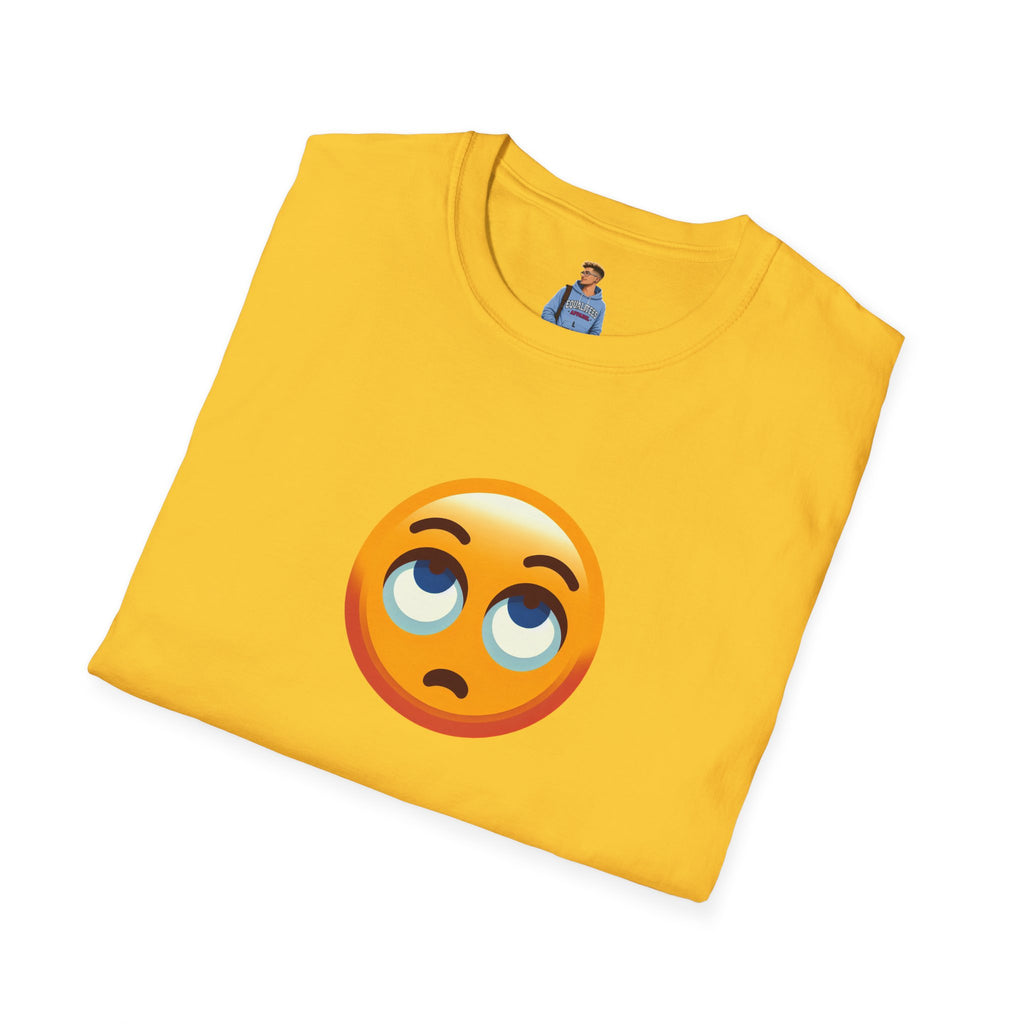 Camiseta unisex de estilo suave con emoji de ojos en blanco | Camiseta gráfica informal para el día a día