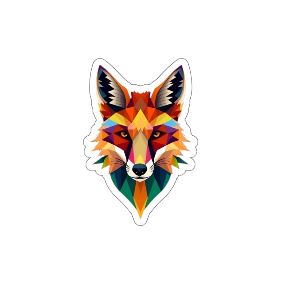 Fractal Fox Die-Cut Sticker - EqualiTees.Me