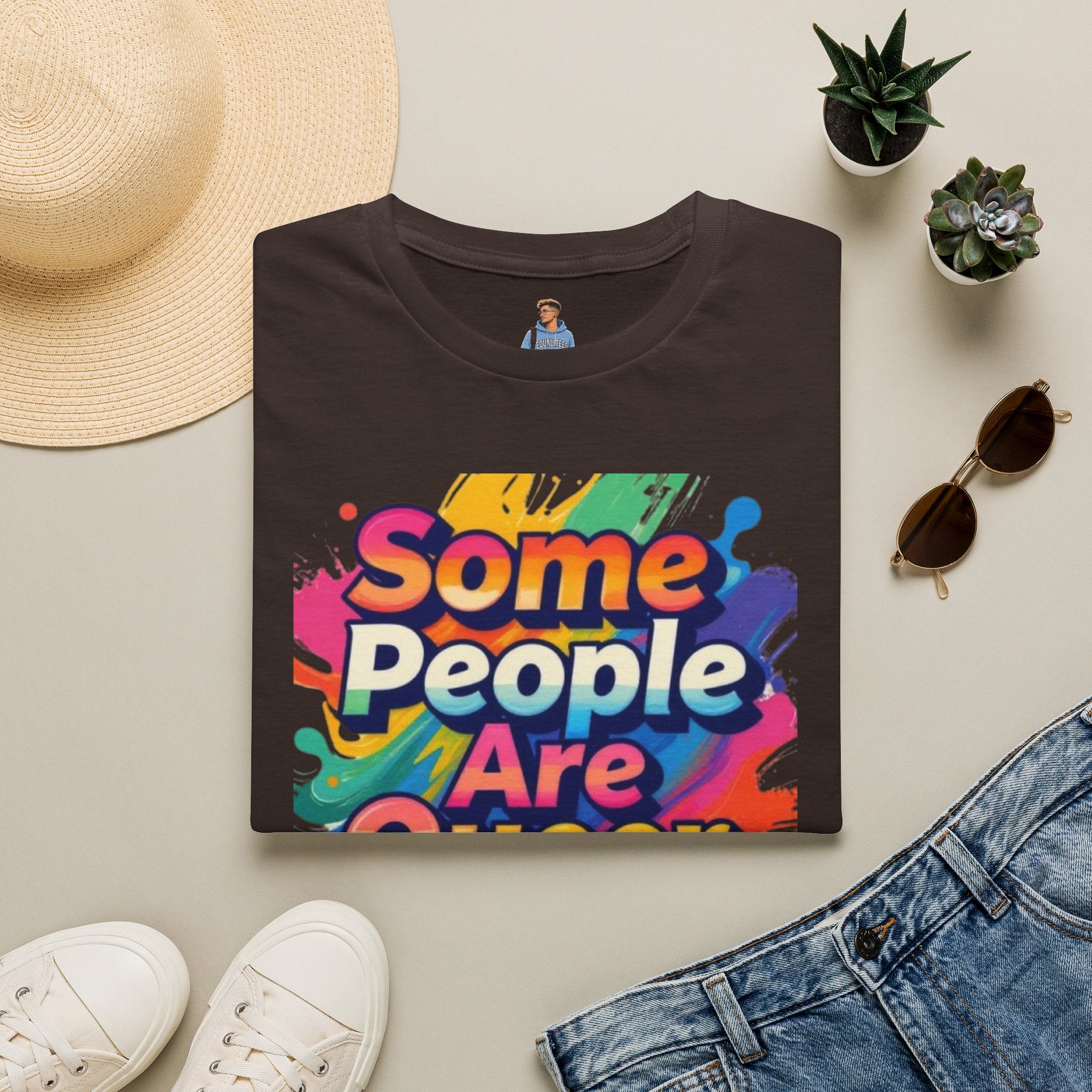 Some People Are Queer T-Shirt Rainbow Graphic