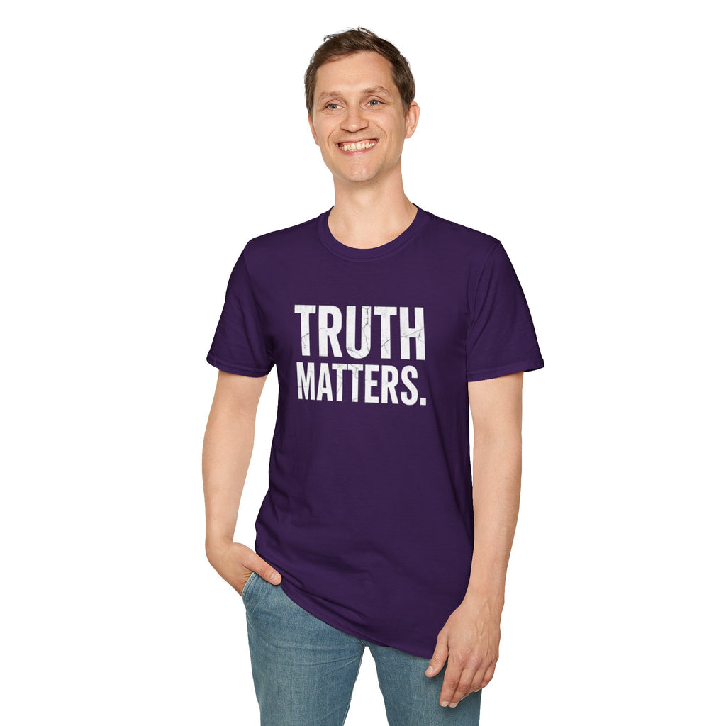 Camiseta unisex de estilo suave: camiseta con el lema "La verdad importa", ideal para activistas y uso diario.