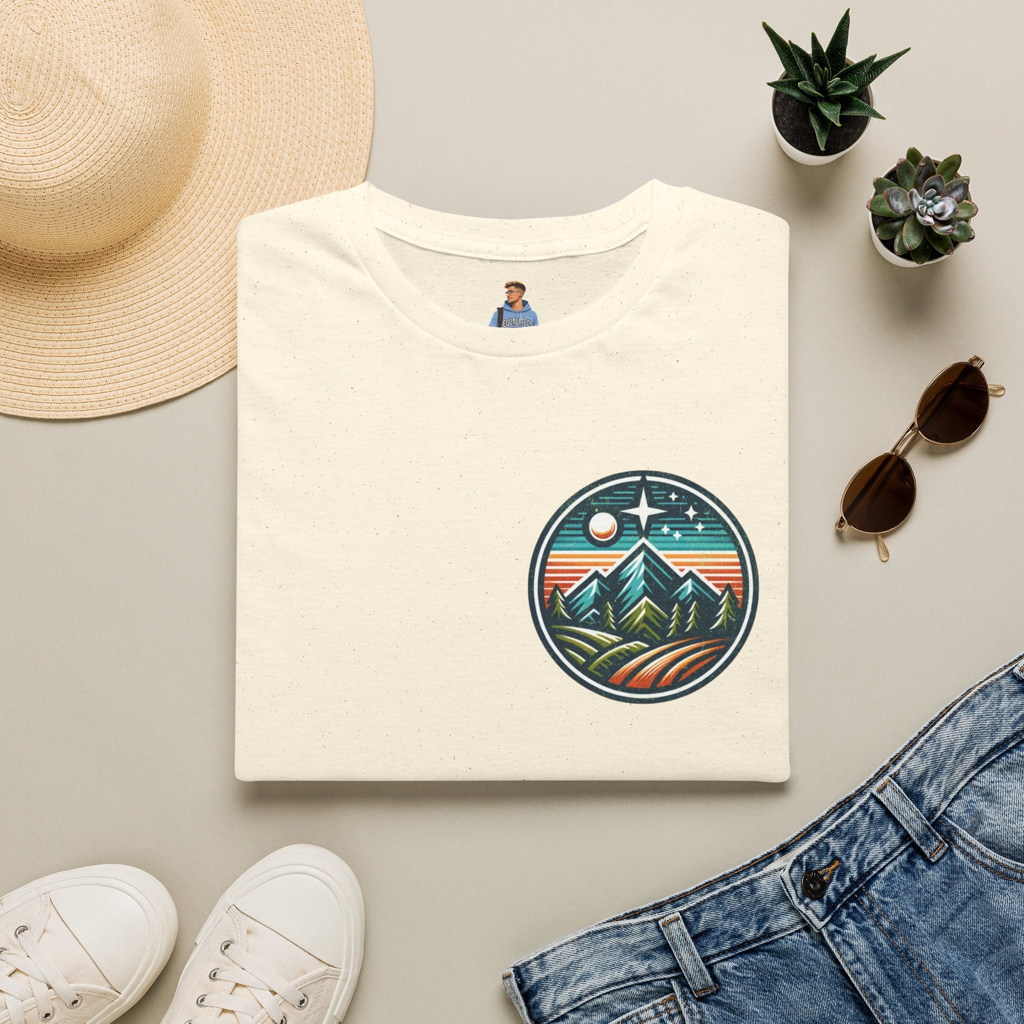 Camiseta unisex de estilo suave para aventuras al aire libre: diseño "Escucha lo salvaje: la naturaleza es mi religión"