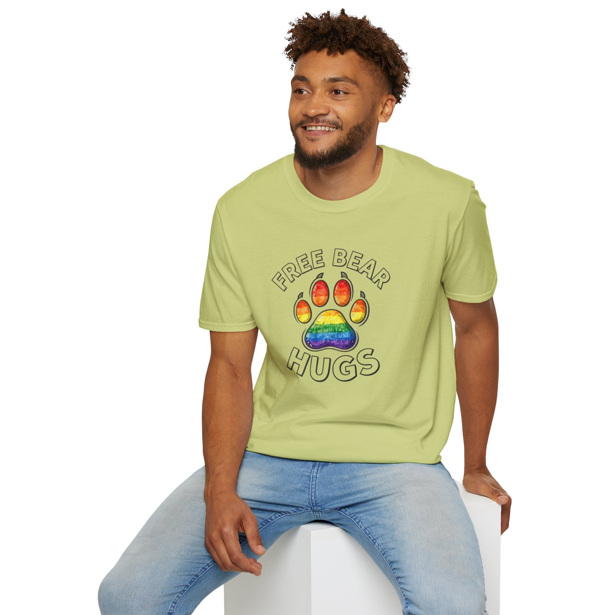 Free Bear Hugs Rainbow Paw T-Shirt