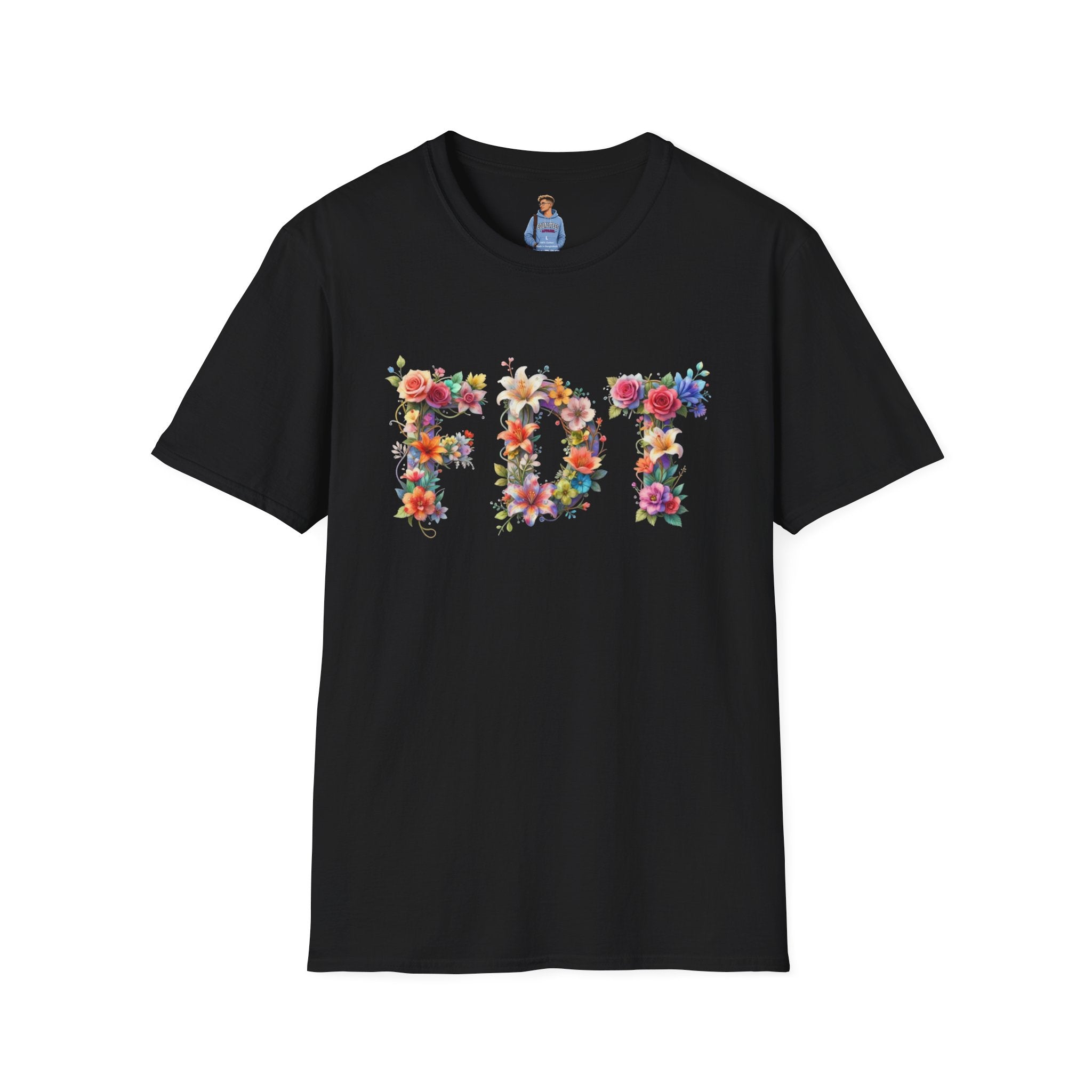 FDT Bold Floral Typography T-Shirt