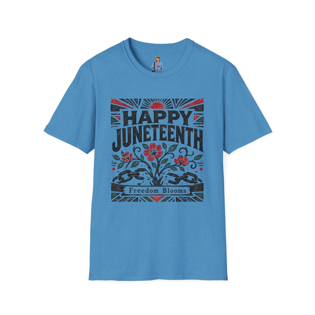 Juneteenth T-Shirt — "Happy Juneteenth" Floral Freedom Tee