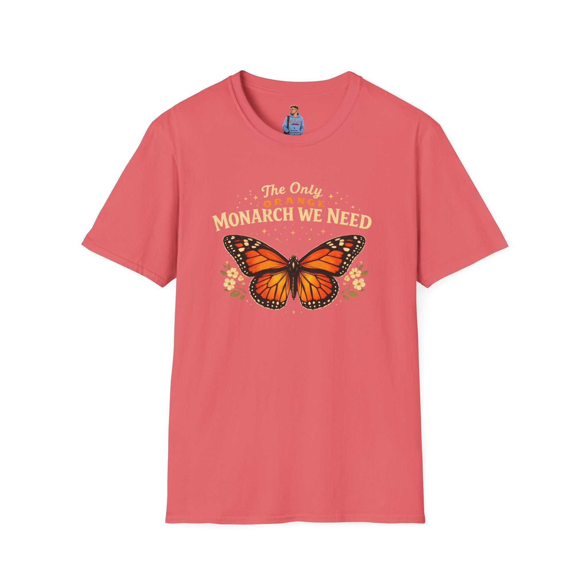 Monarch Butterfly T-Shirt — "The Only Orange Monarch We Need" No Kings Tee