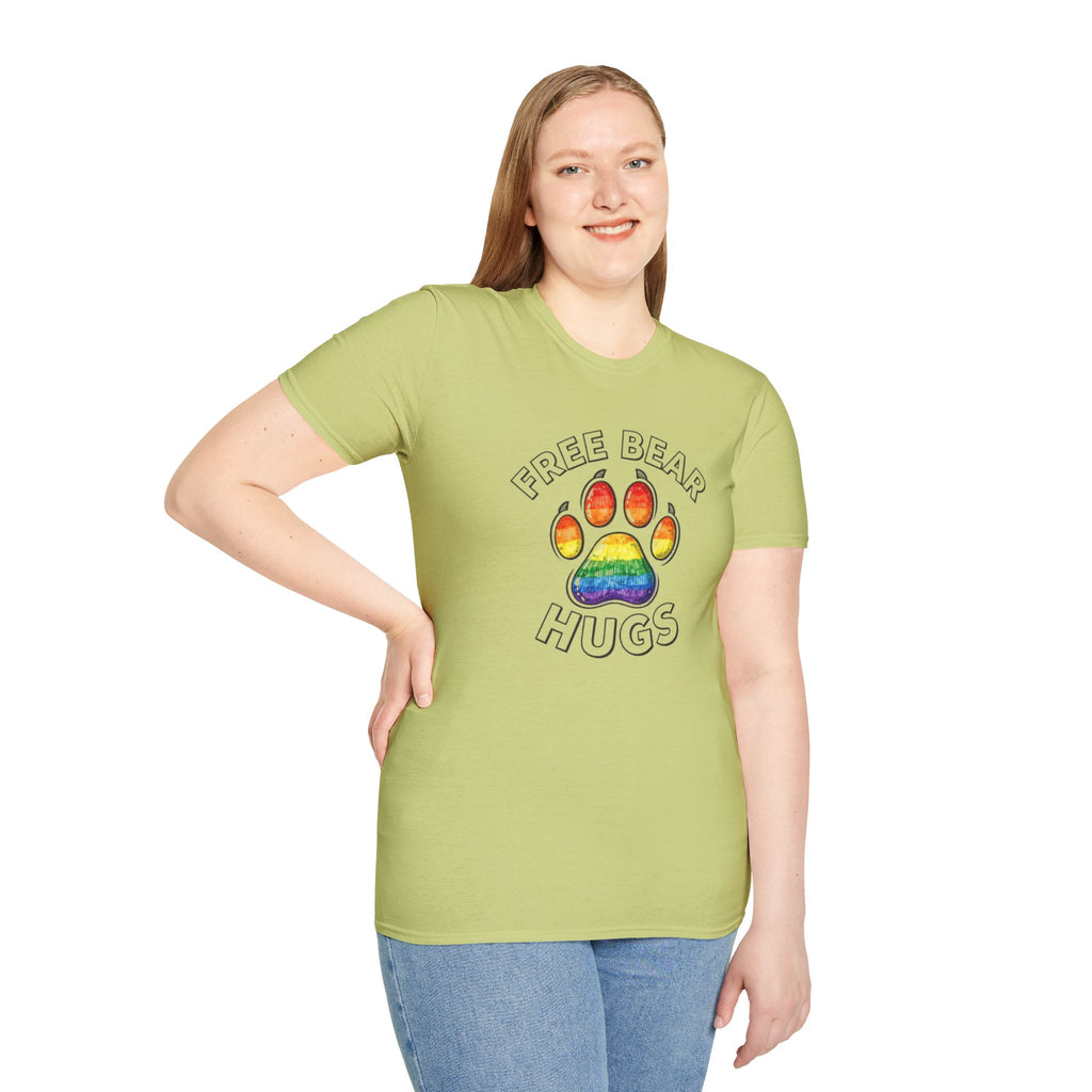 Free Bear Hugs Rainbow Paw T-Shirt
