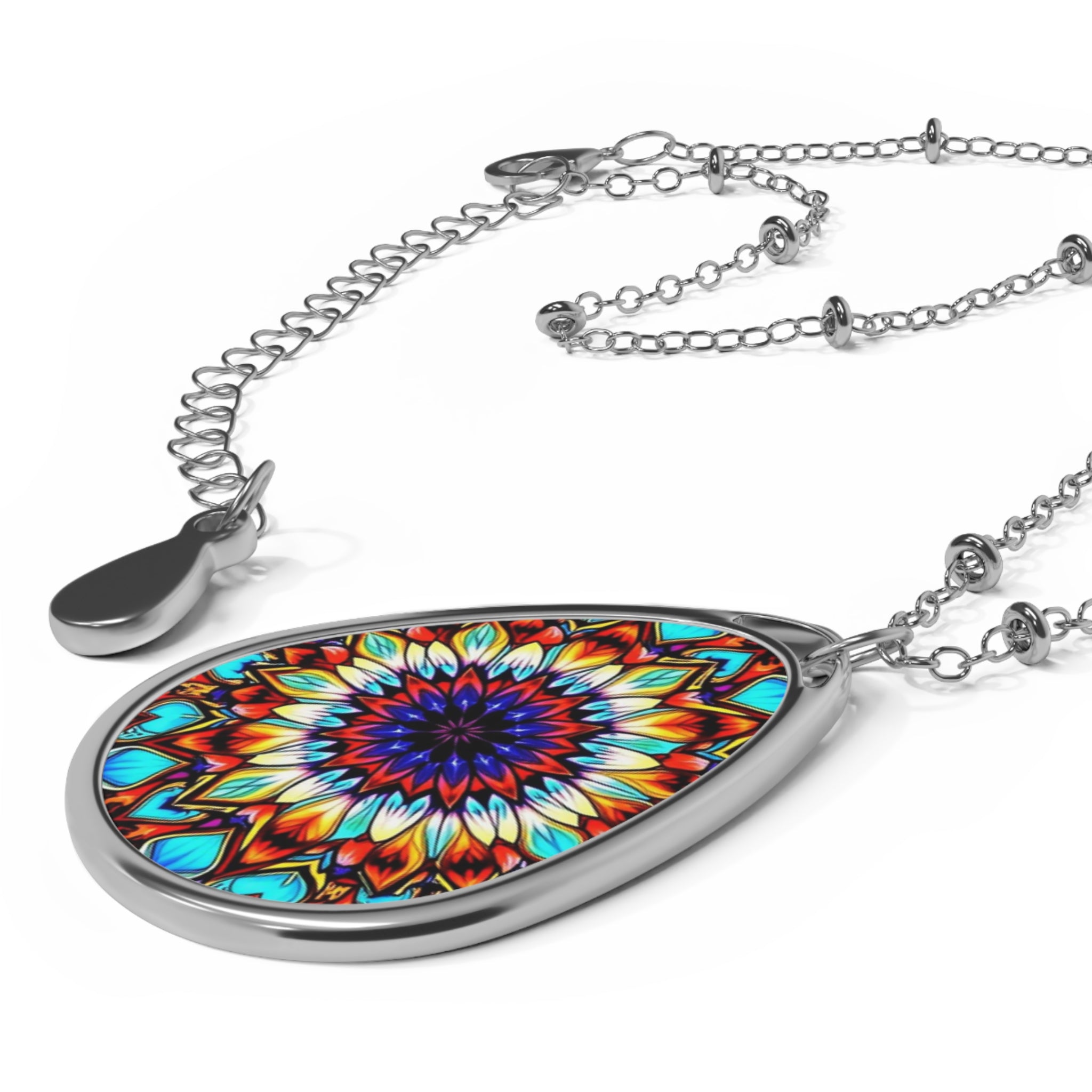 Kaleidoscope Teardrop Pendant Necklace