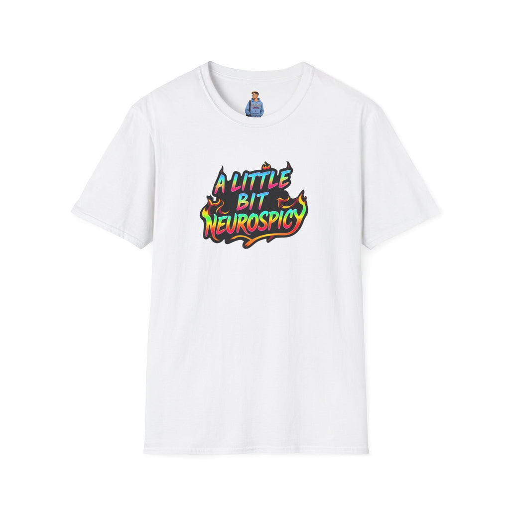 Camiseta unisex de estilo suave A Little Bit Neurospicy: camiseta gráfica divertida y peculiar para la conciencia neurodivergente