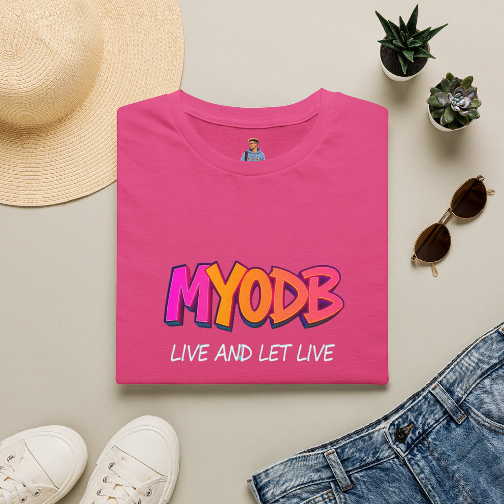 Camiseta MYODB "Vive y deja vivir" | Camiseta unisex de estilo suave | Ropa informal