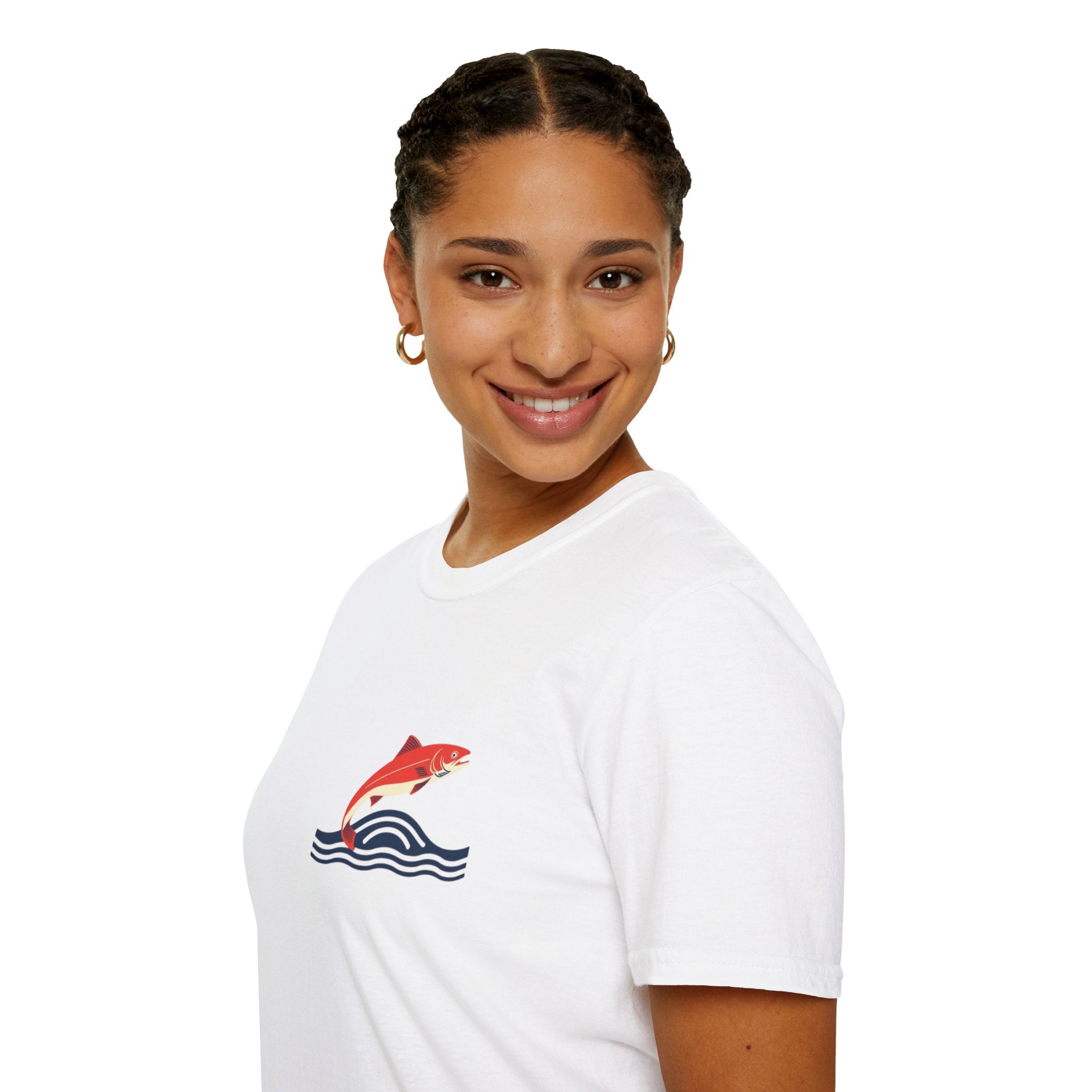 Jumping Salmon Native Pride Softstyle Unisex T-shirt