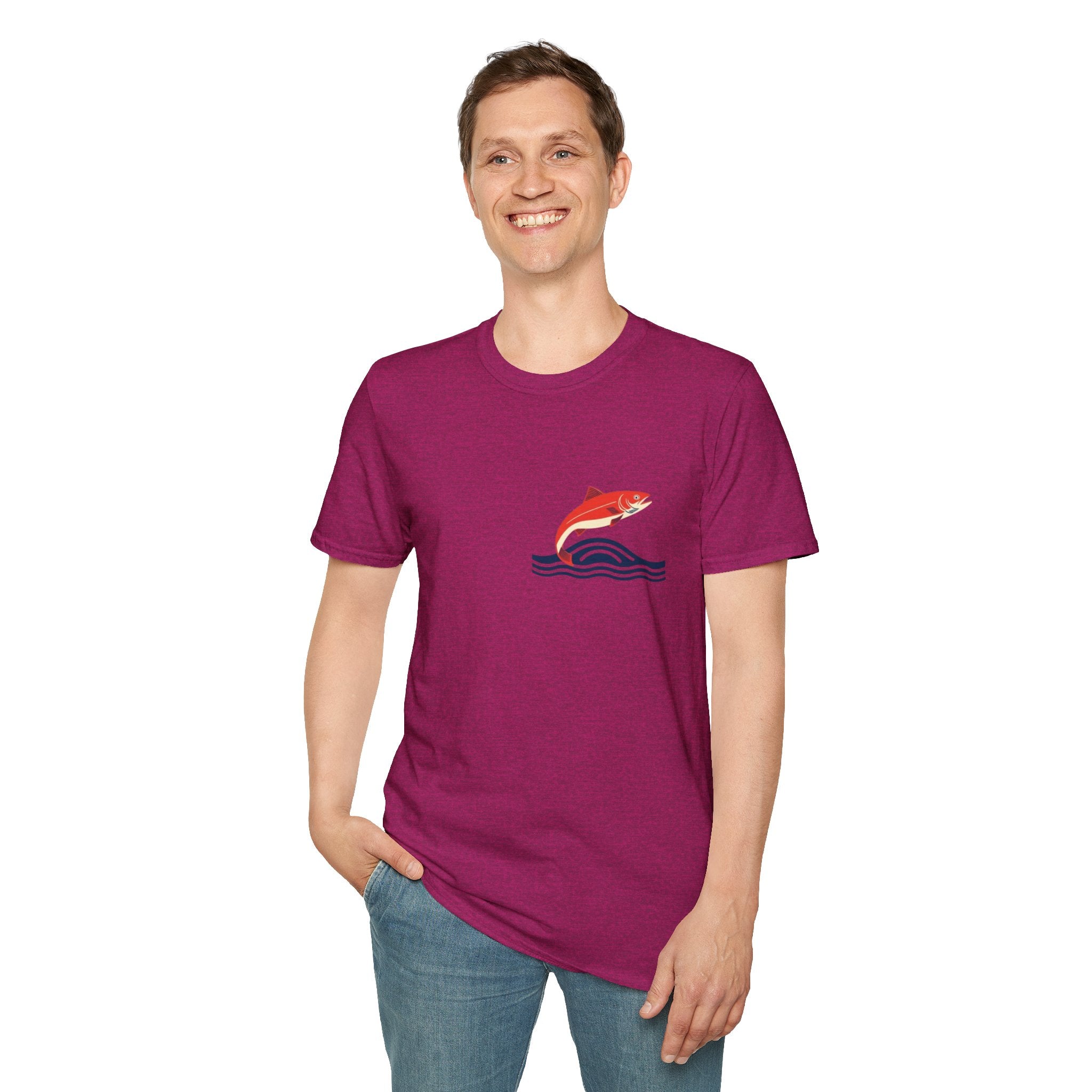 Jumping Salmon Native Pride Softstyle Unisex T-shirt