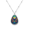 Beautiful Butterfly Teardrop Pendant Necklace