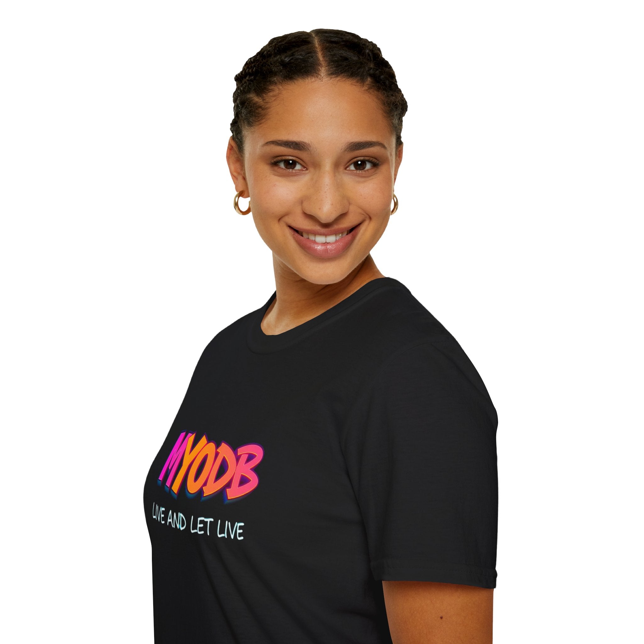 Camiseta MYODB "Vive y deja vivir" | Camiseta unisex de estilo suave | Ropa informal