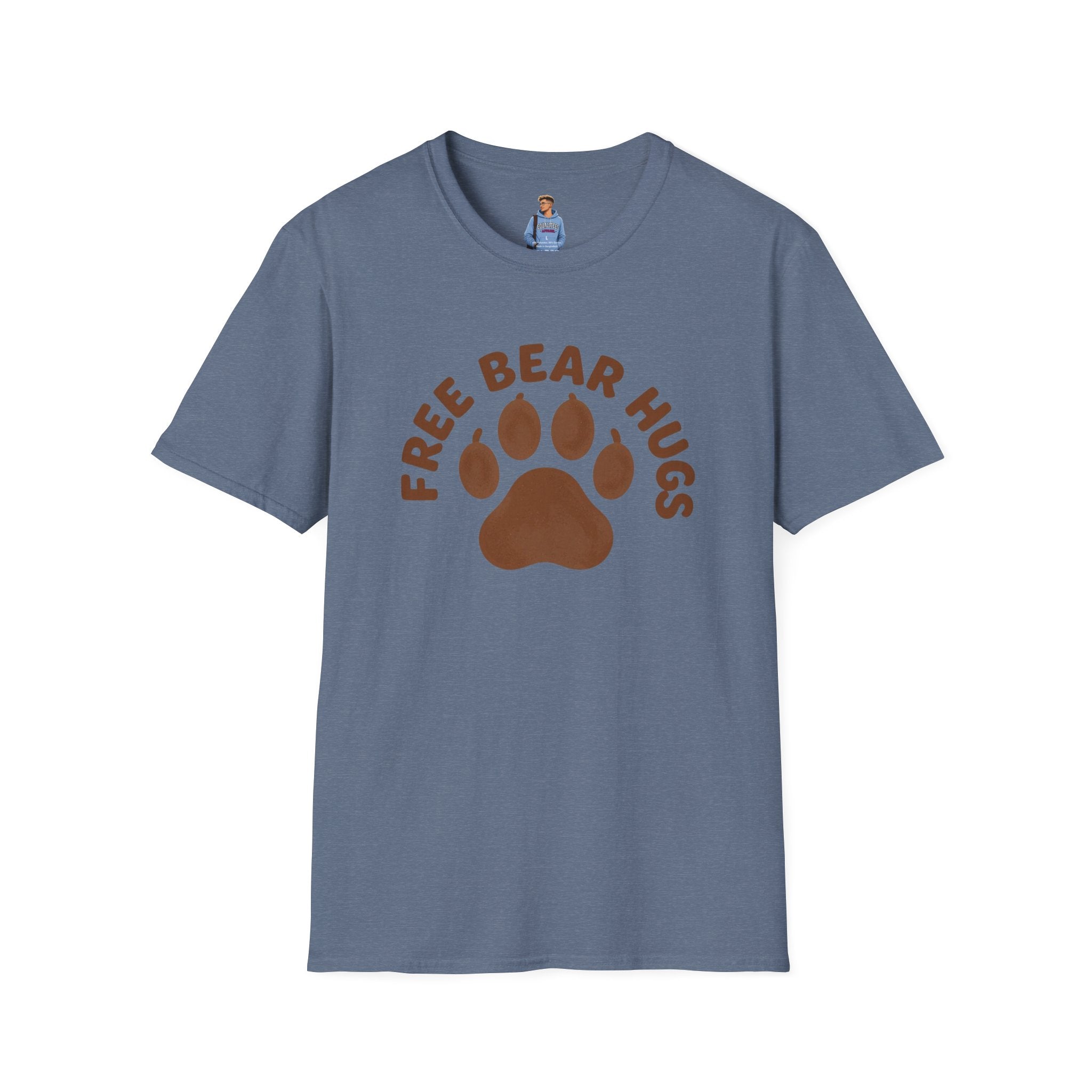 Free Bear Hugs T-Shirt — Cute Paw Print Wildlife Tee