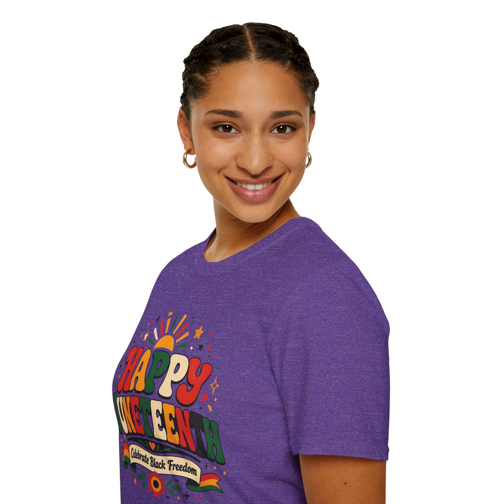 Juneteenth T-Shirt - "Happy Juneteenth" Retro Celebration Tee