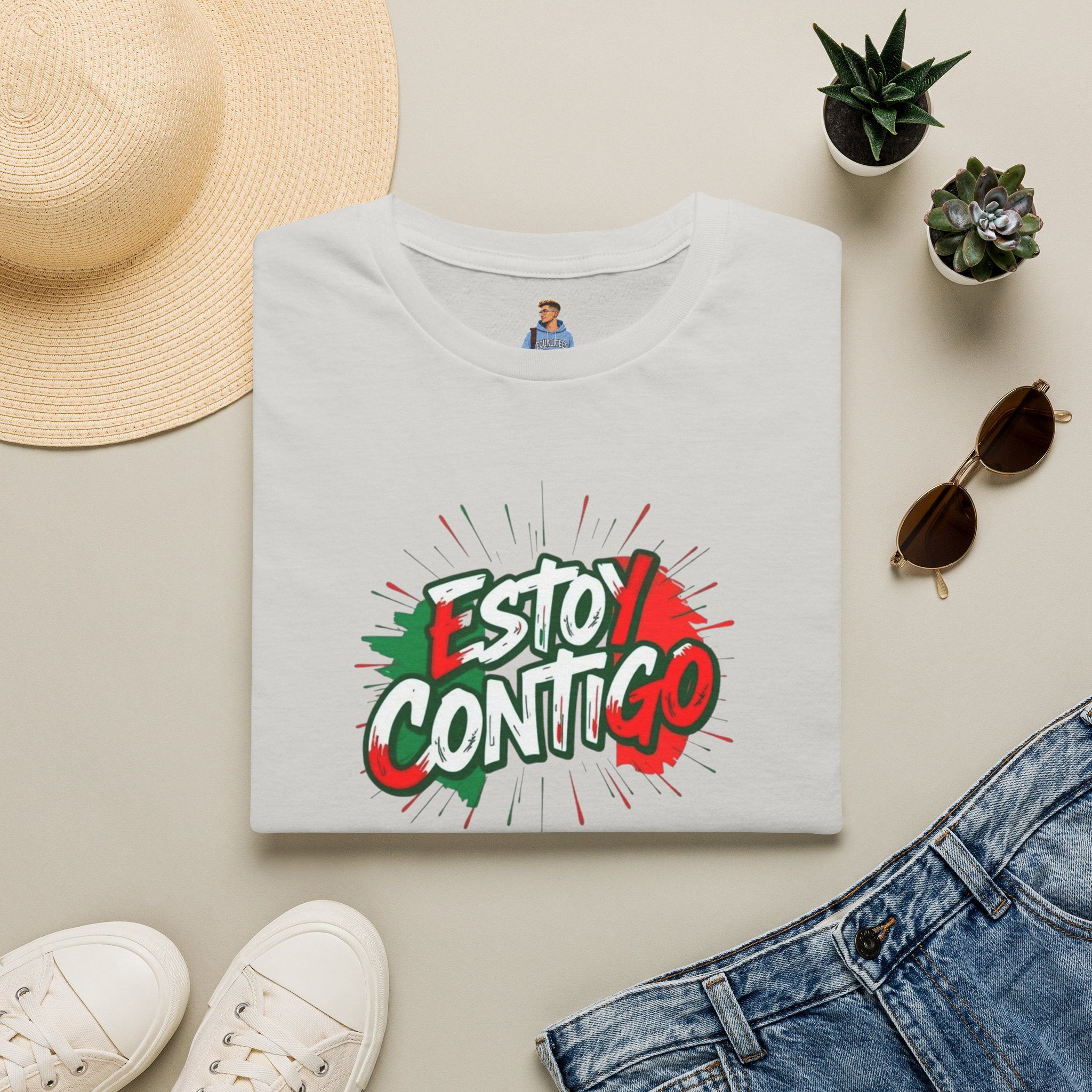 Estoy Contigo (I Am With You) Los inmigrantes hacen grande a Estados Unidos Camiseta unisex de estilo suave Camiseta clásica de protesta