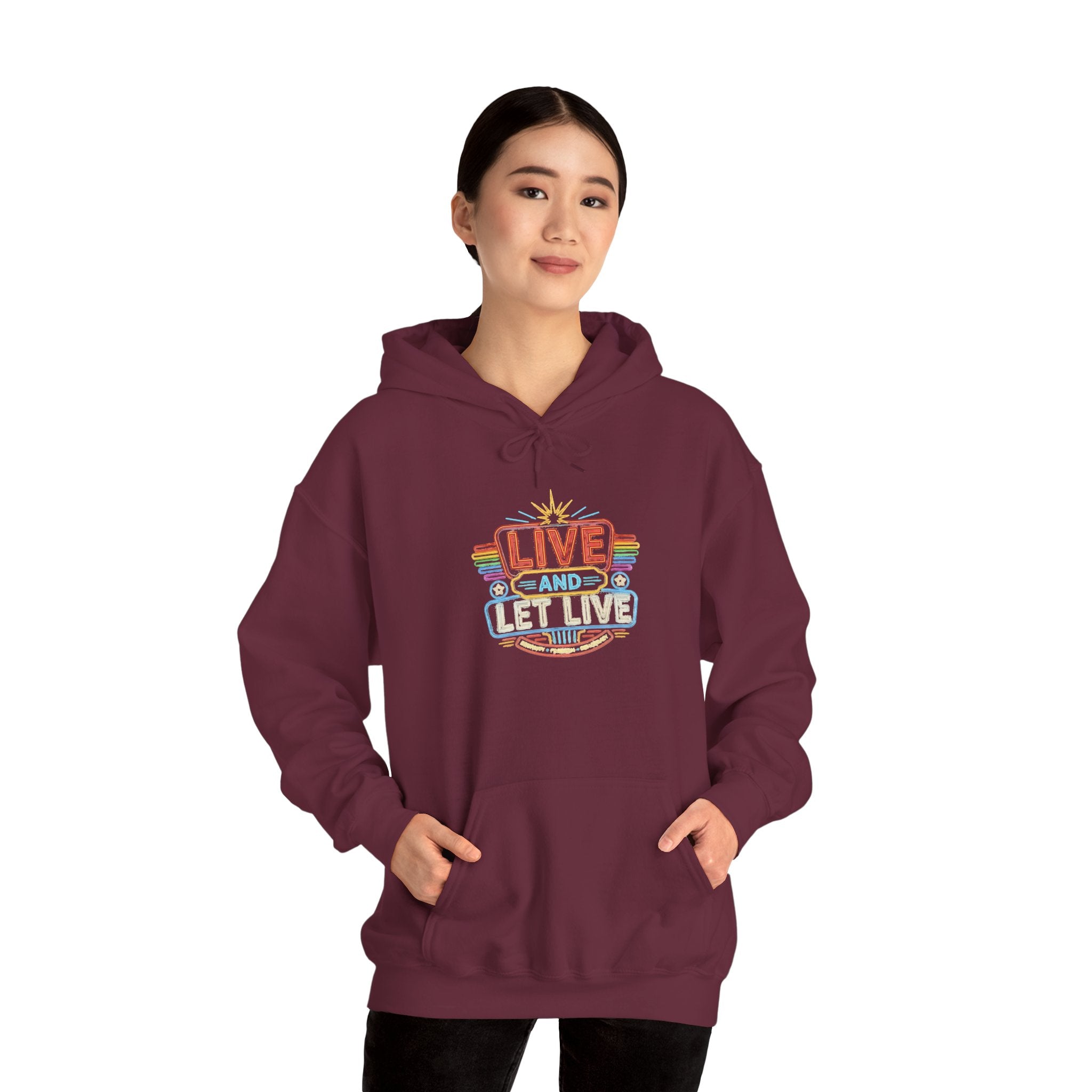 Live And Let Live Hoodie — Retro Peace Graphic Pullover
