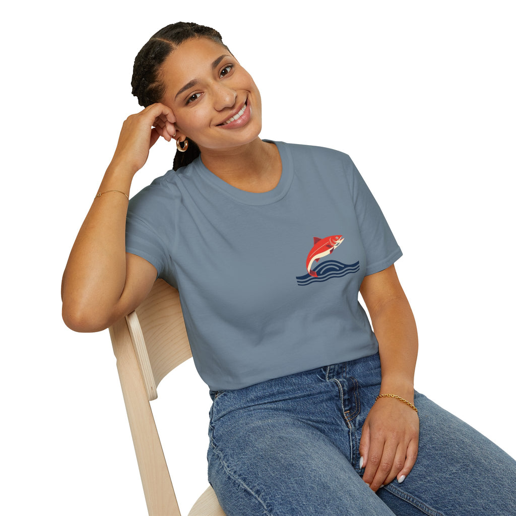 Jumping Salmon Native Pride Softstyle Unisex T-shirt