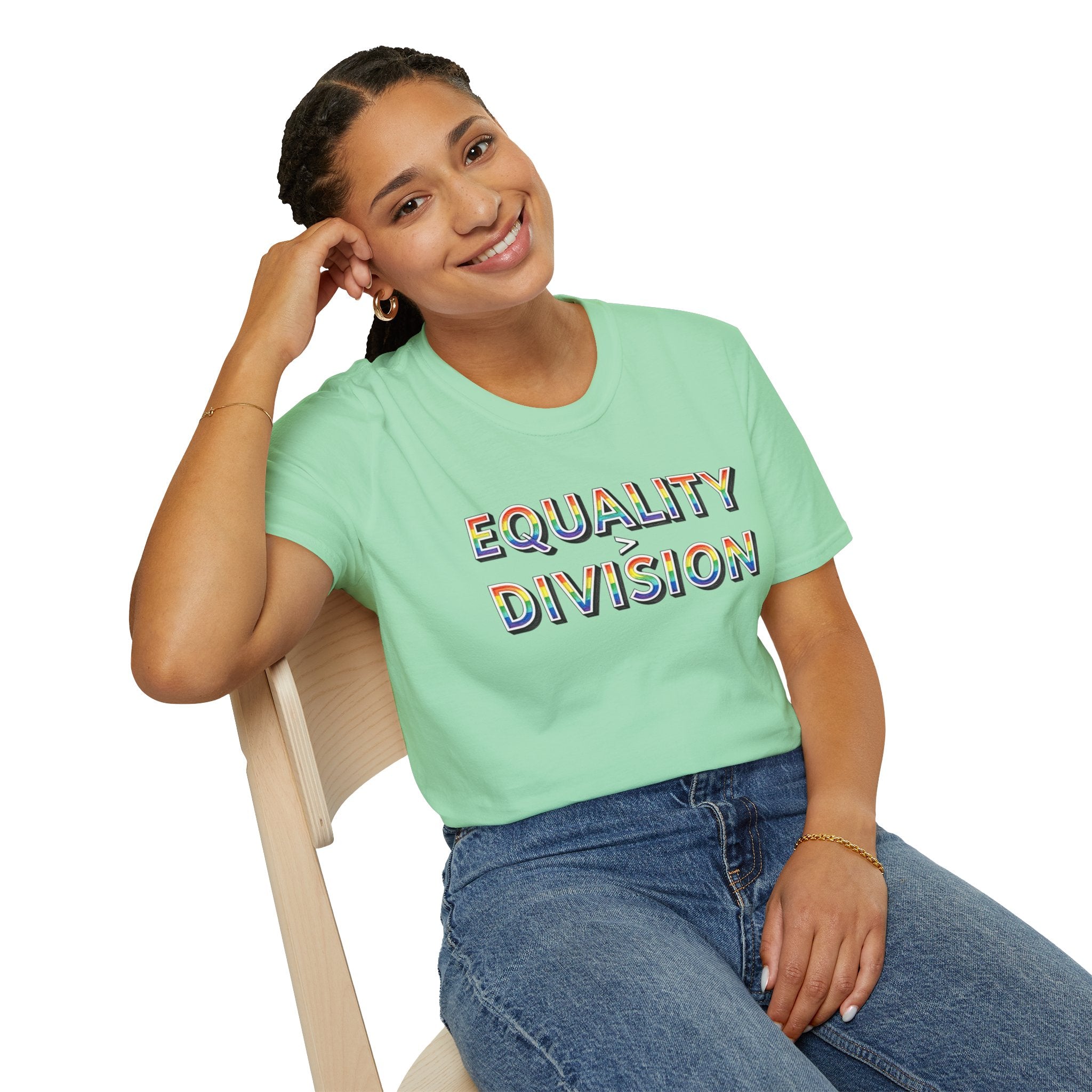 Equality is Greater Than Division T-Shirt — Rainbow Pride Graphic Tee