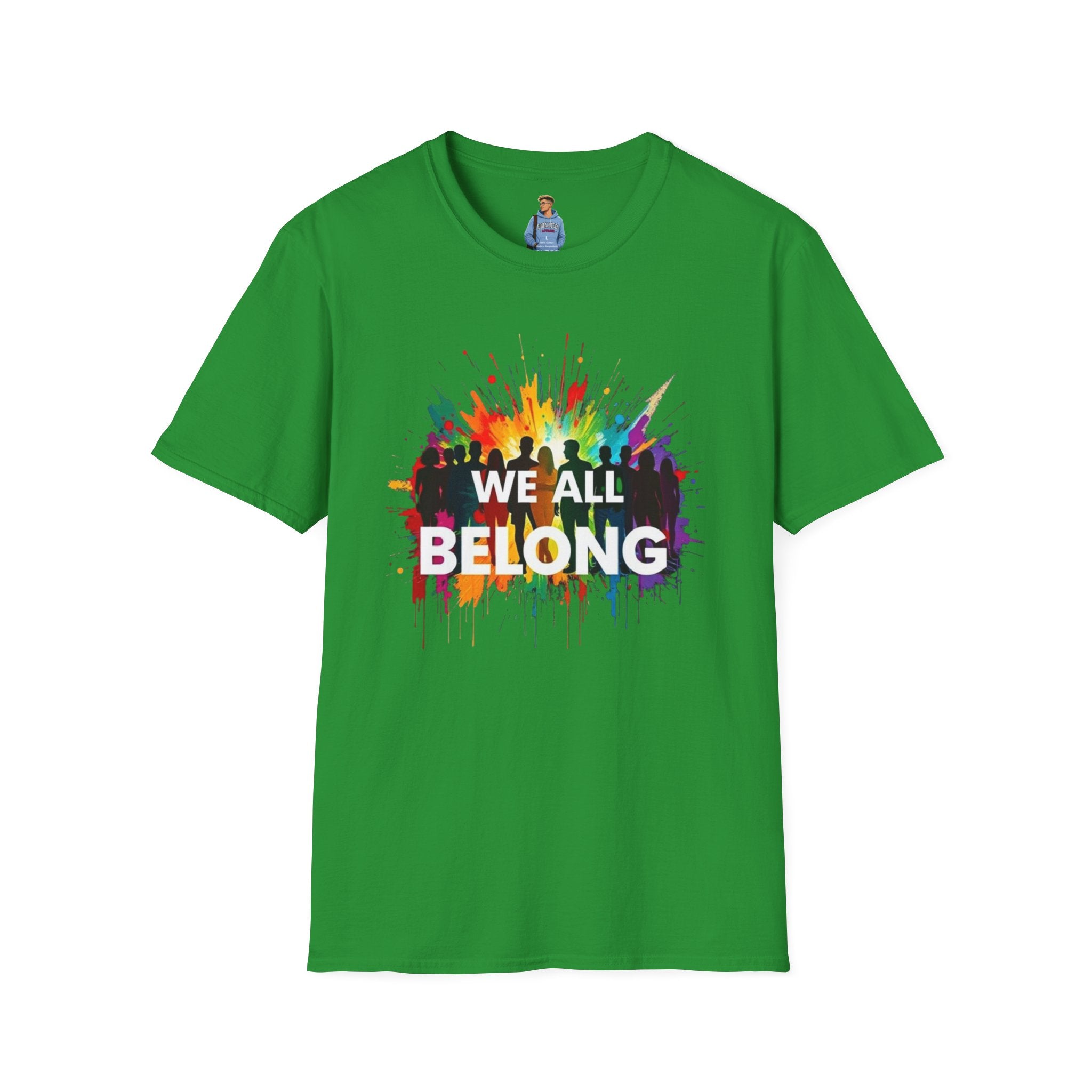 Camiseta unisex de estilo suave "Todos pertenecemos" - Camiseta colorida del orgullo