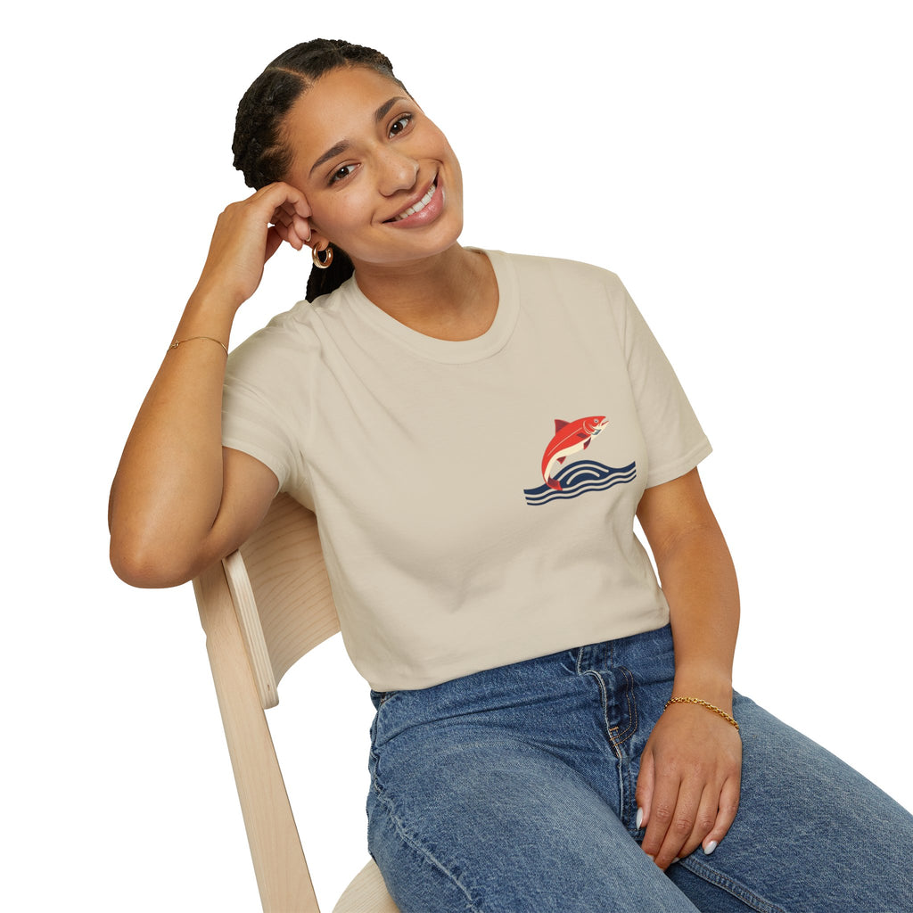 Jumping Salmon Native Pride Softstyle Unisex T-shirt