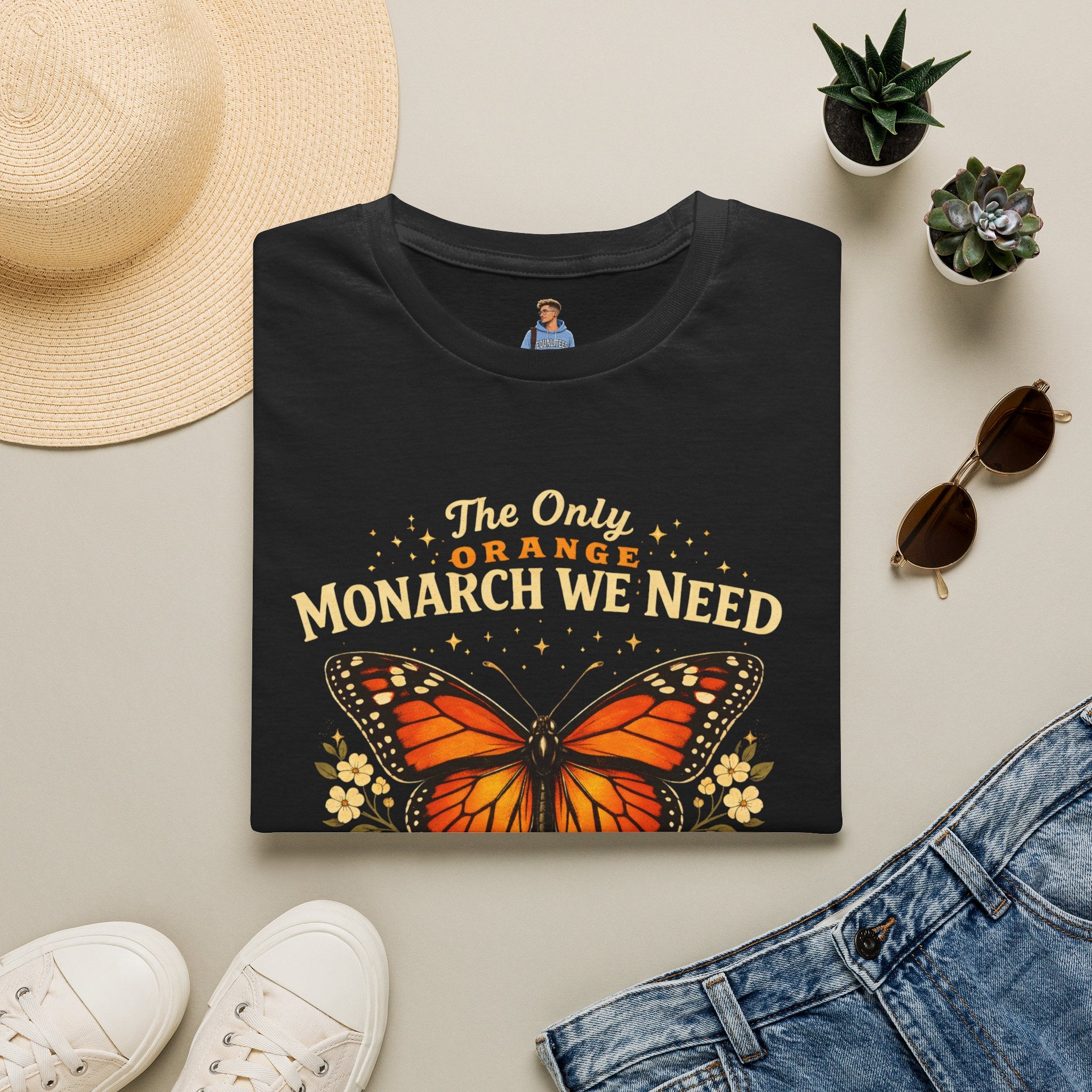 Monarch Butterfly T-Shirt — "The Only Orange Monarch We Need" No Kings Tee