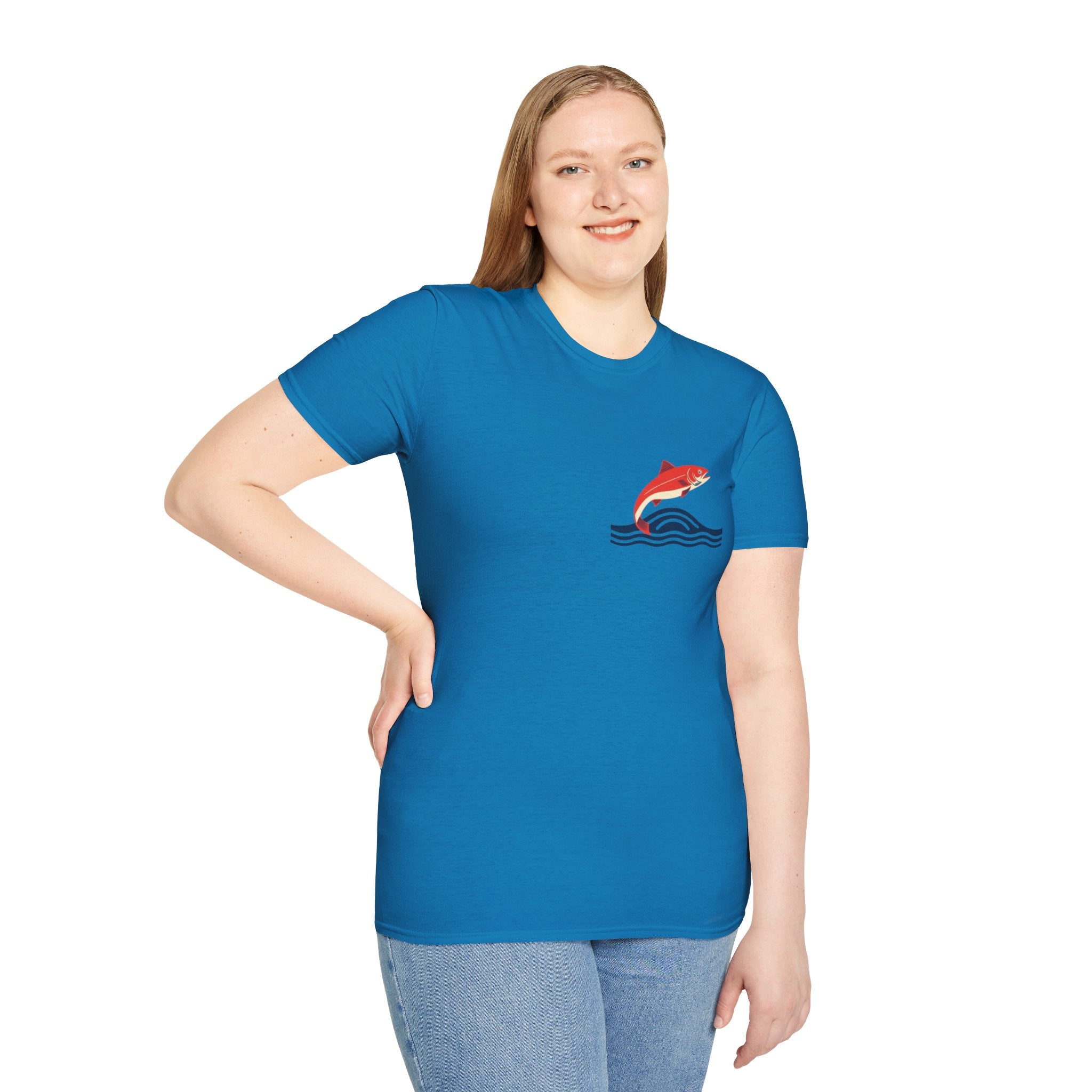 Jumping Salmon Native Pride Softstyle Unisex T-shirt
