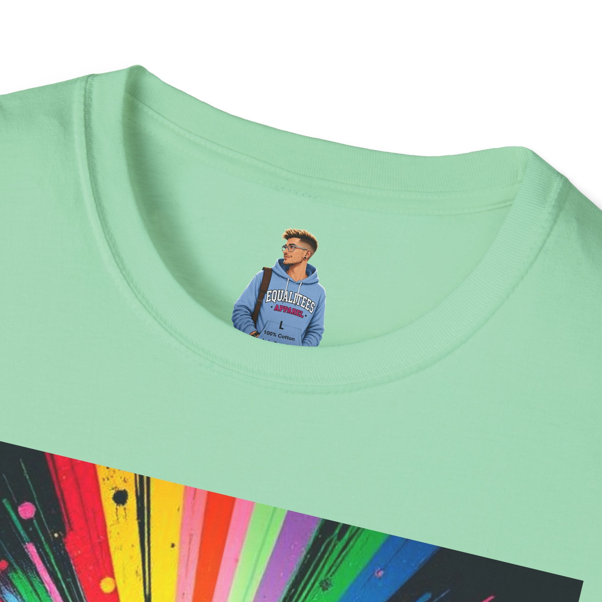 Unisex Softstyle T-Shirt - 'Queer People Belong Everywhere' Pride Graphic Tee