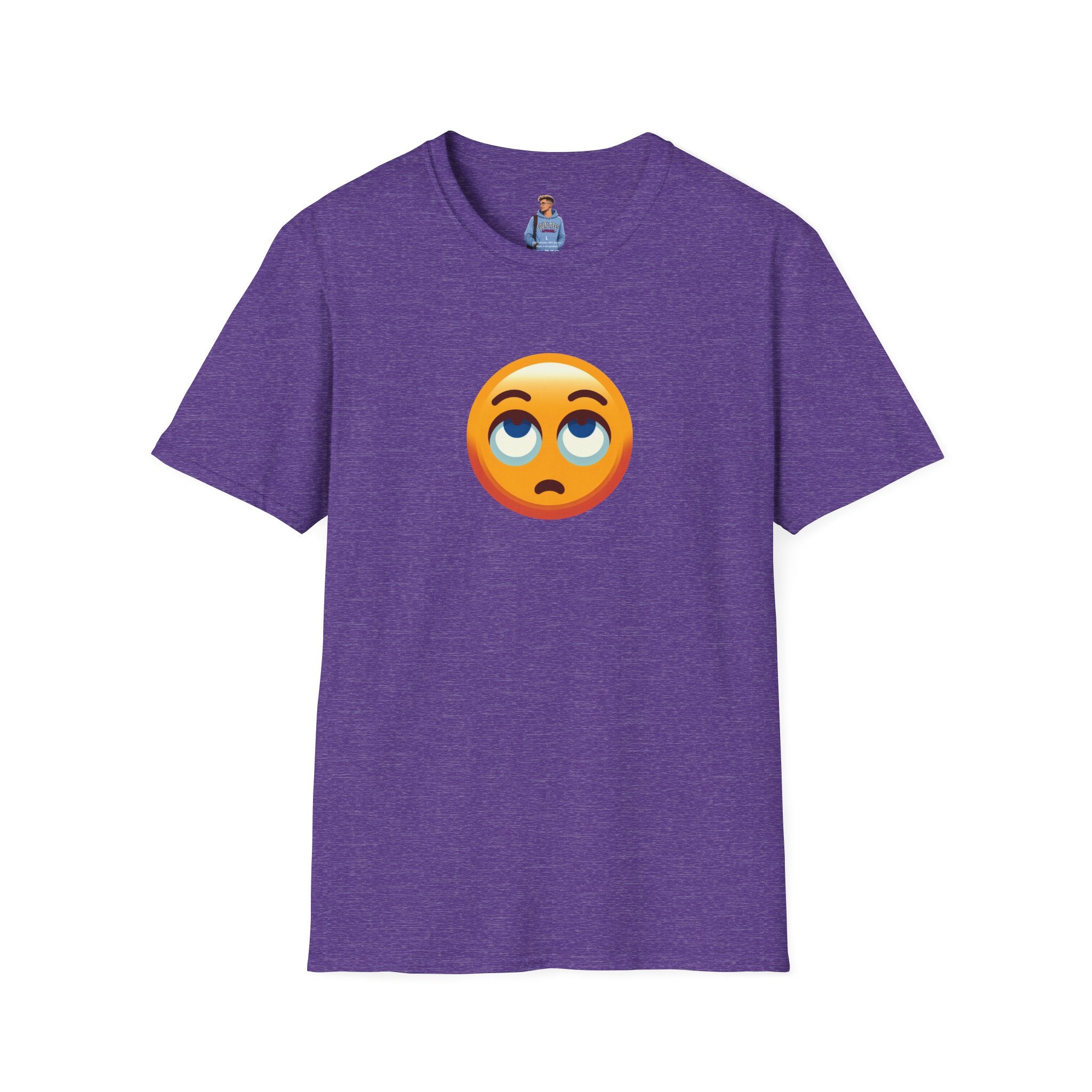 Unisex Softstyle T-Shirt with Eye Roll Emoji | Casual Graphic Tee for Everyday Humor