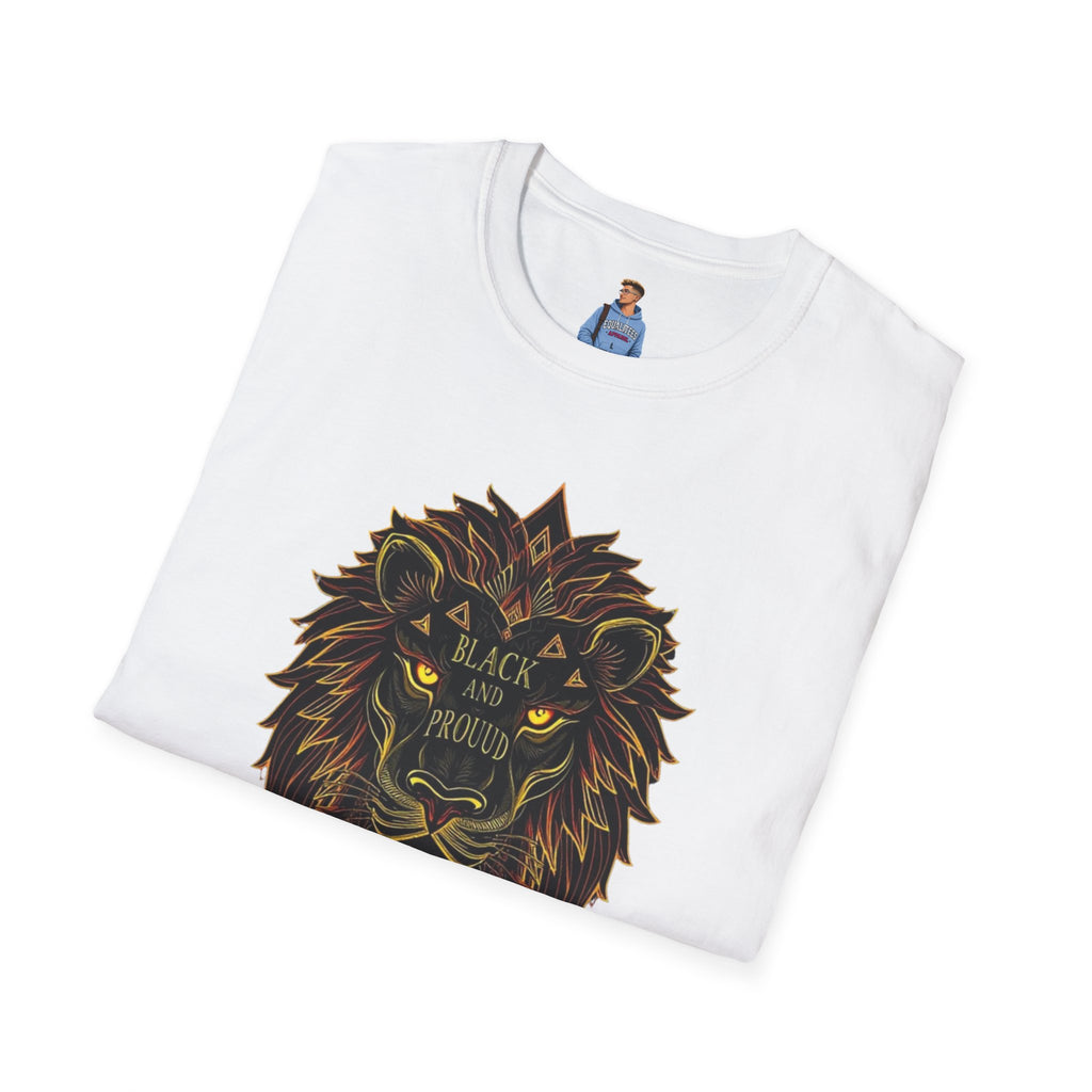Black & Proud Lion Softstyle T-Shirt - Unisex Graphic Tee