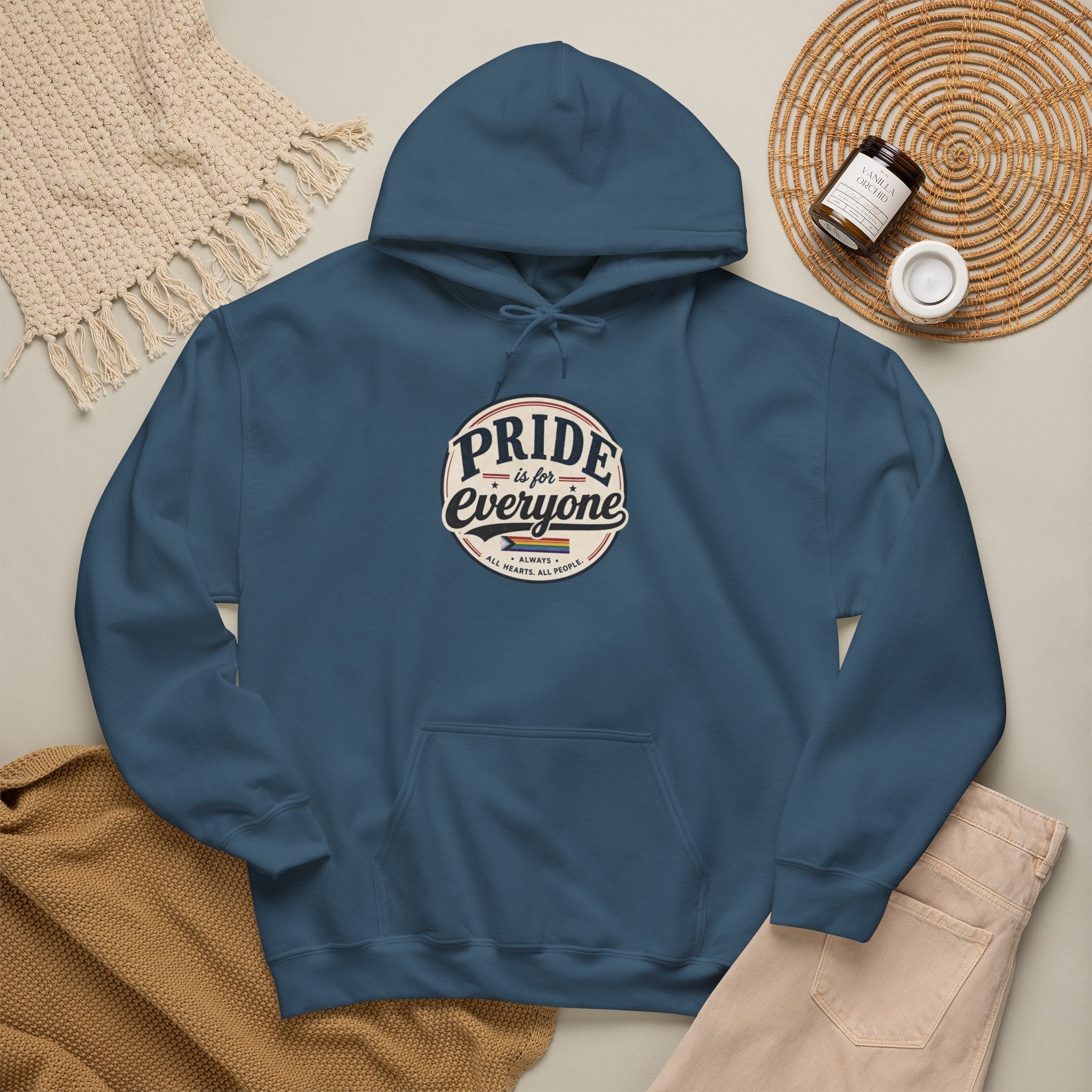 Pride Is For Everyone Pullover Hoodie — Vintage Graphic Inclusivity Sweatshirt