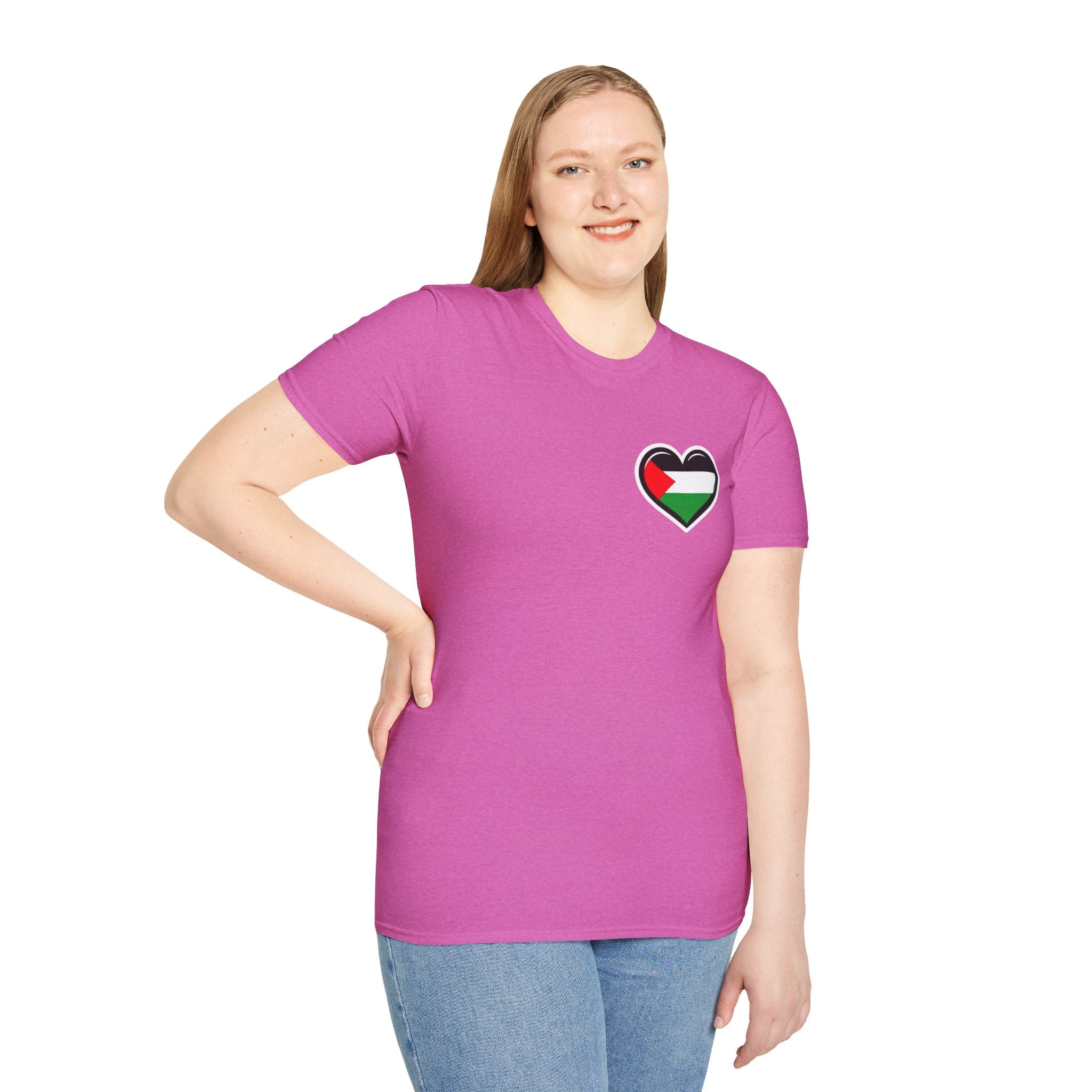Camiseta unisex de estilo suave: "Apoya a Gaza y todos somos Palestina".
