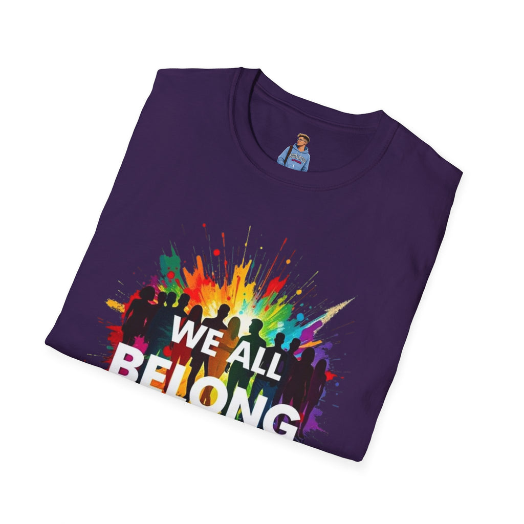 We All Belong Unisex Softstyle T-Shirt - Colorful Pride Tee