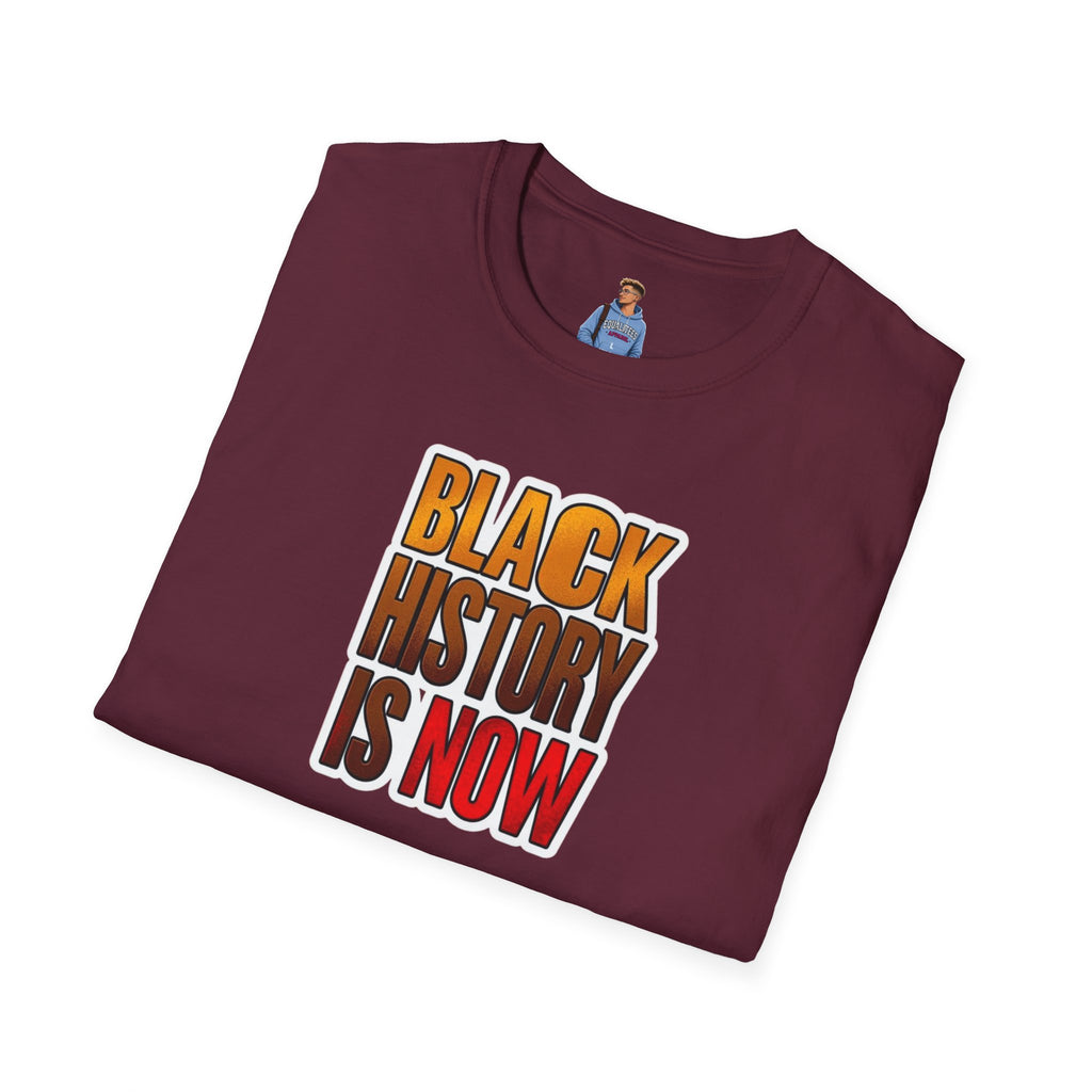 Camiseta unisex Softstyle: camiseta inspiradora "La historia negra es ahora"