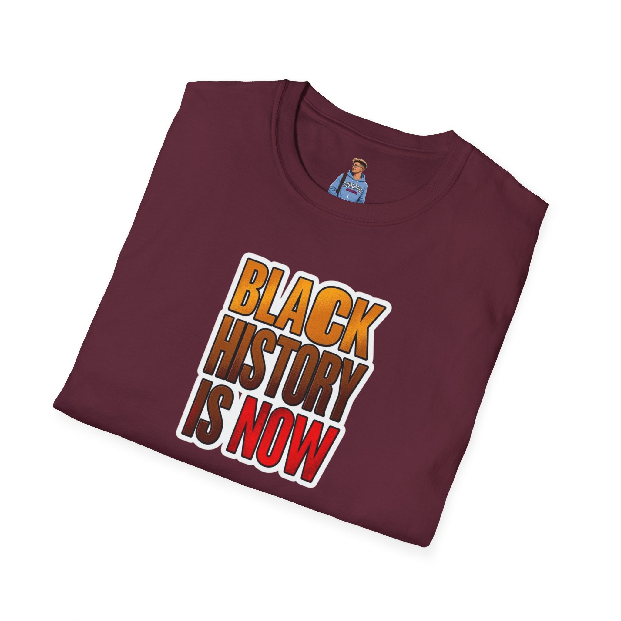 Camiseta unisex Softstyle: camiseta inspiradora "La historia negra es ahora"