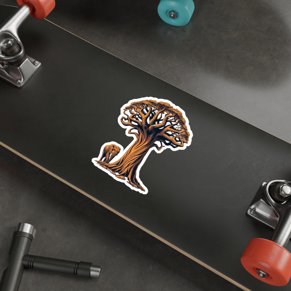 Baobab Tree & Elephant Sticker - EqualiTees.Me
