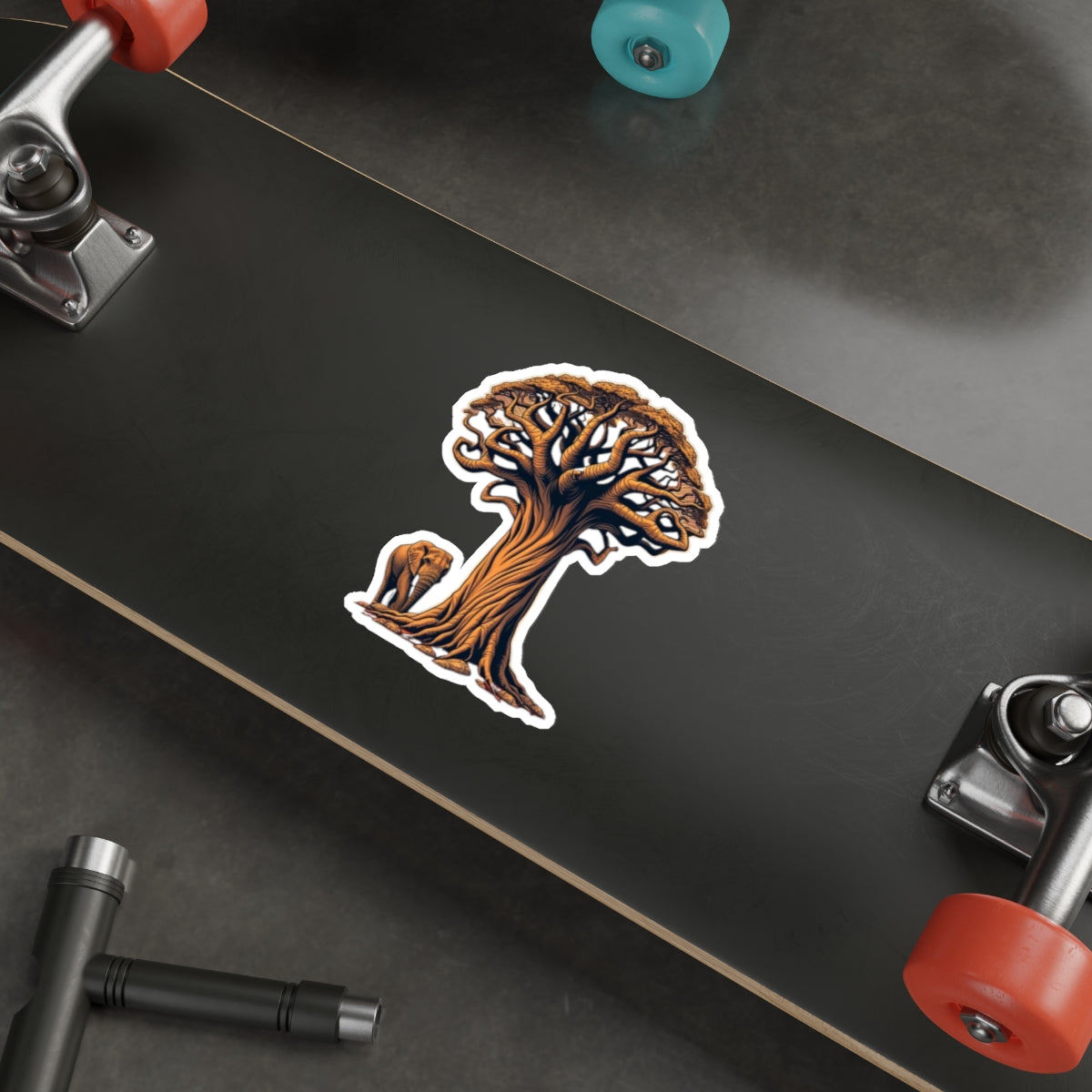 Baobab Tree & Elephant Sticker - EqualiTees.Me