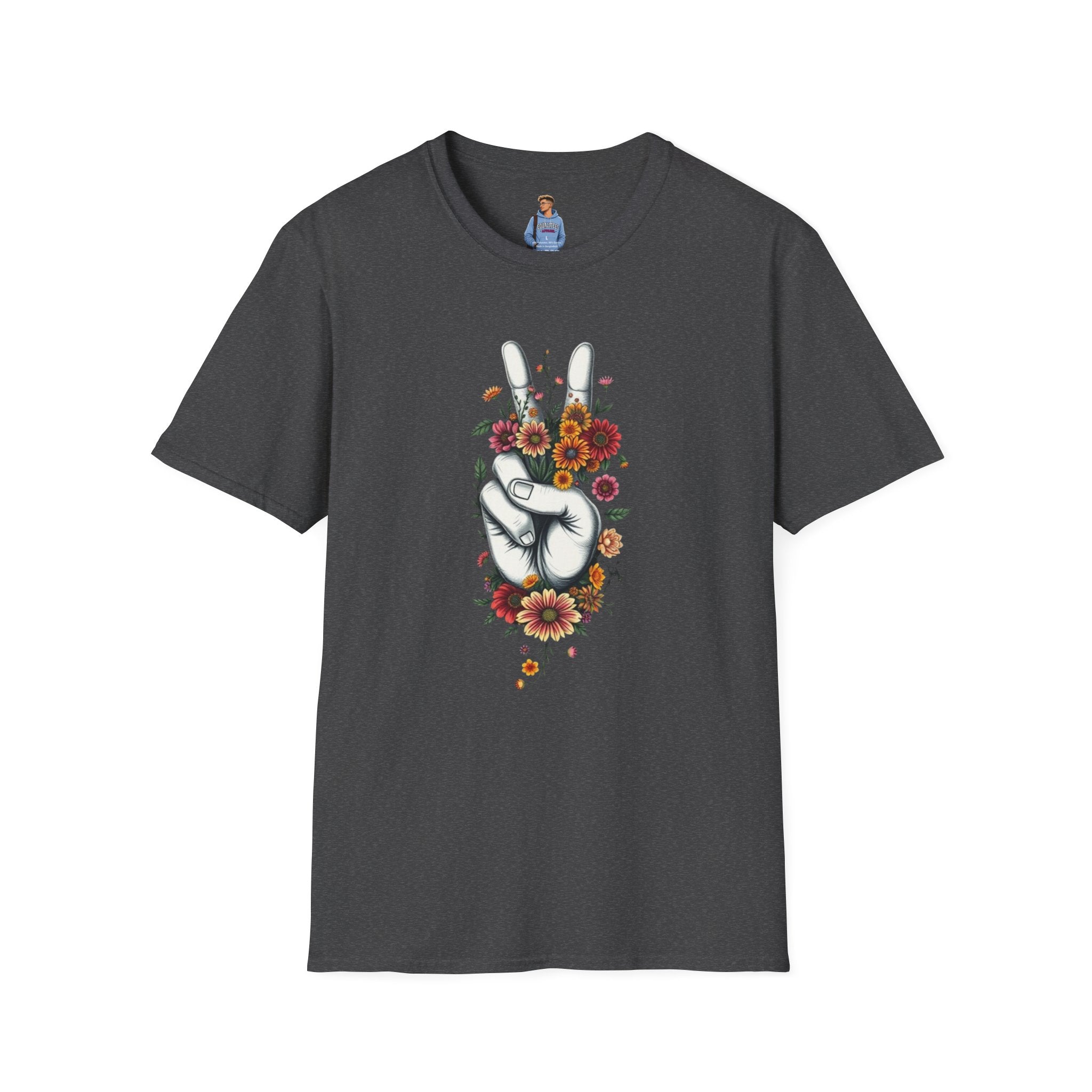Camiseta unisex de estilo suave Grow Peace: inspiración boho, perfecta para festivales y uso diario
