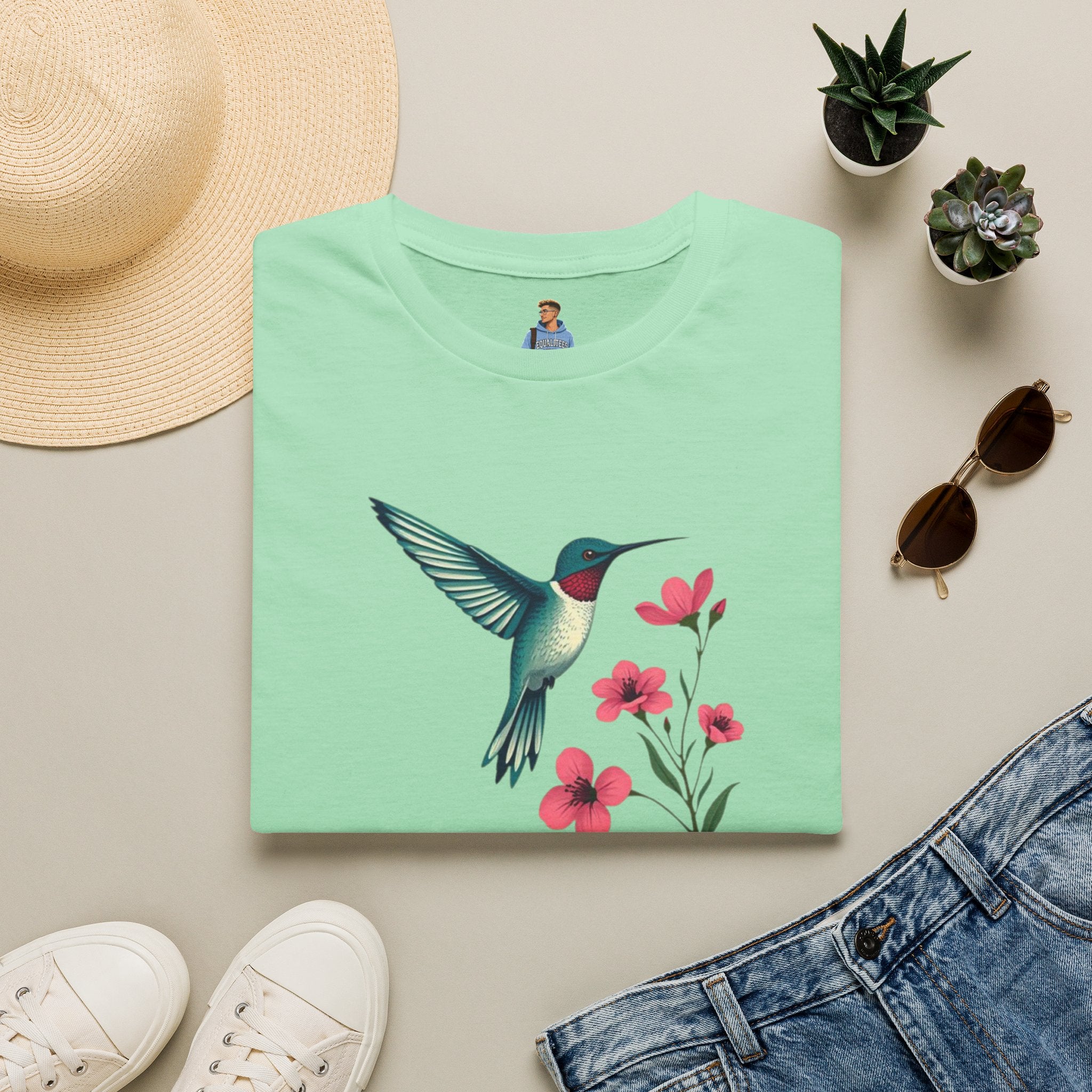 Floral Hummingbird T-Shirt
