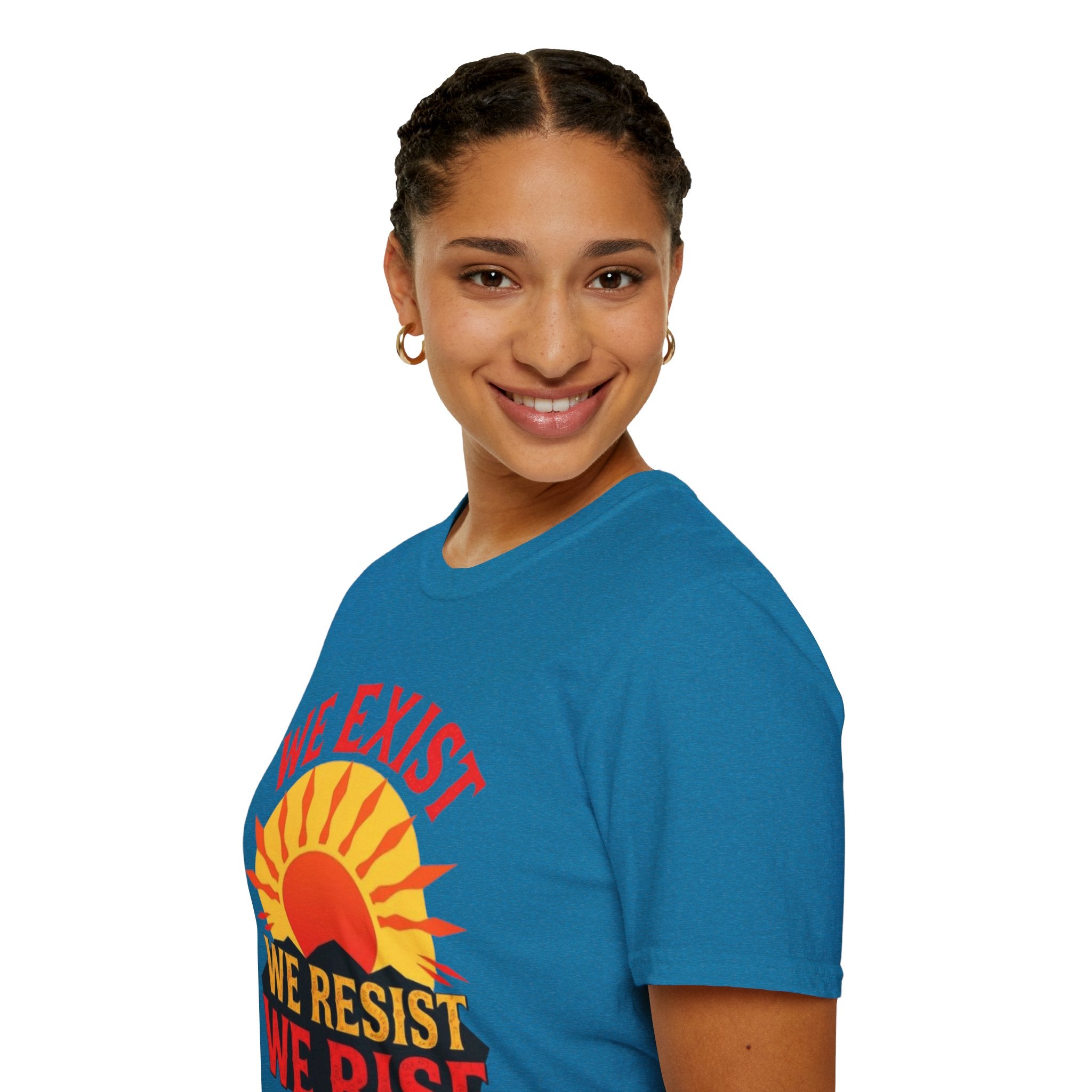 Unisex Softstyle T-Shirt, We Exist We Resist We Rise