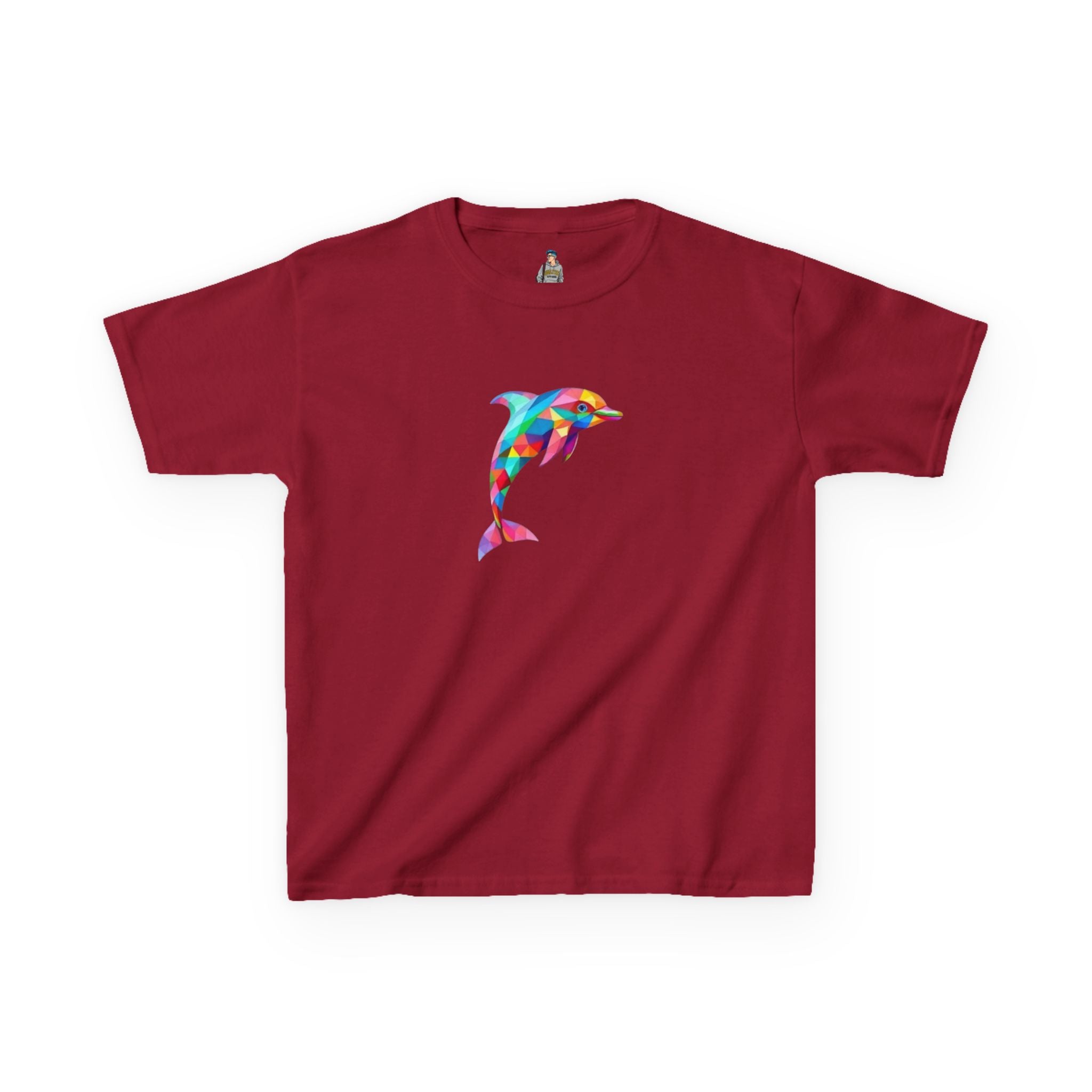 Colorful Fractal Dolphin Kids Heavy Cotton Tee - EqualiTees.Me