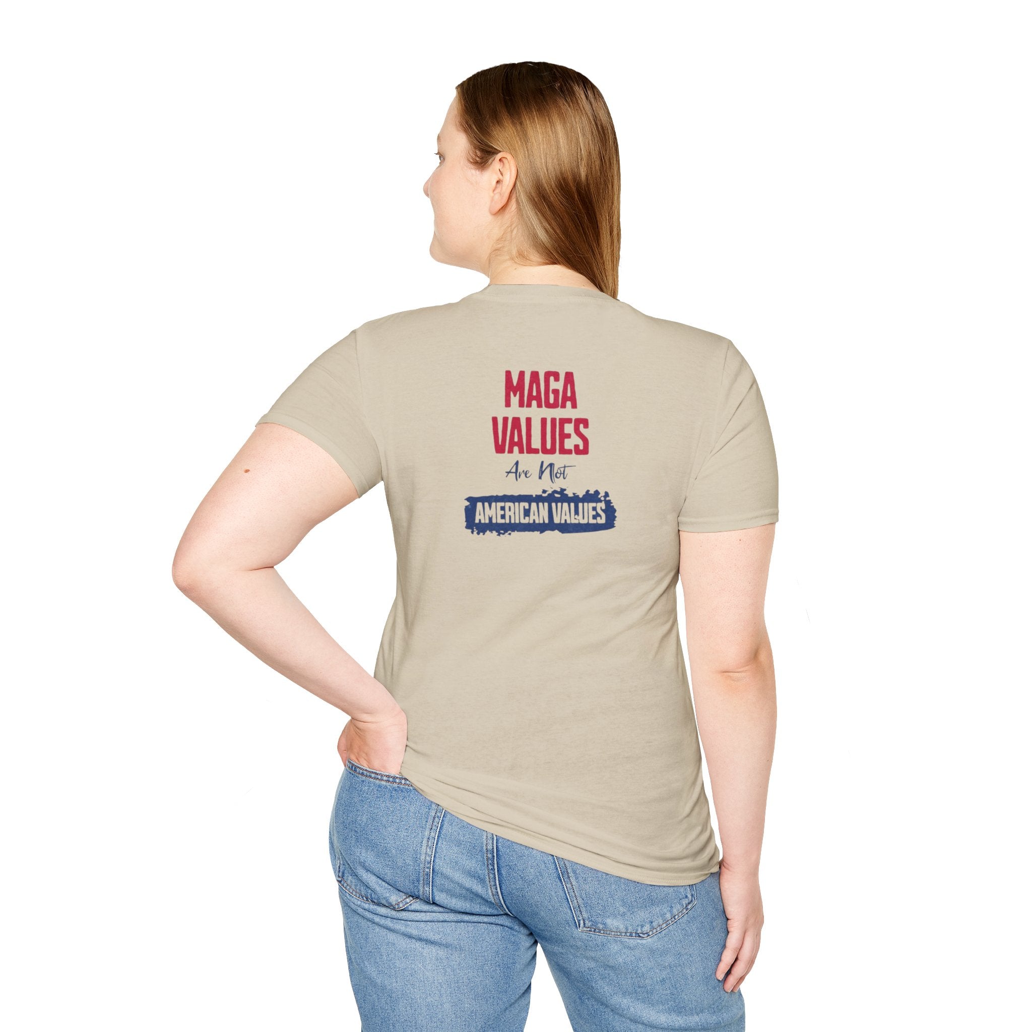 MAGA Values are NOT American Values Softstyle Unisex T-Shirt