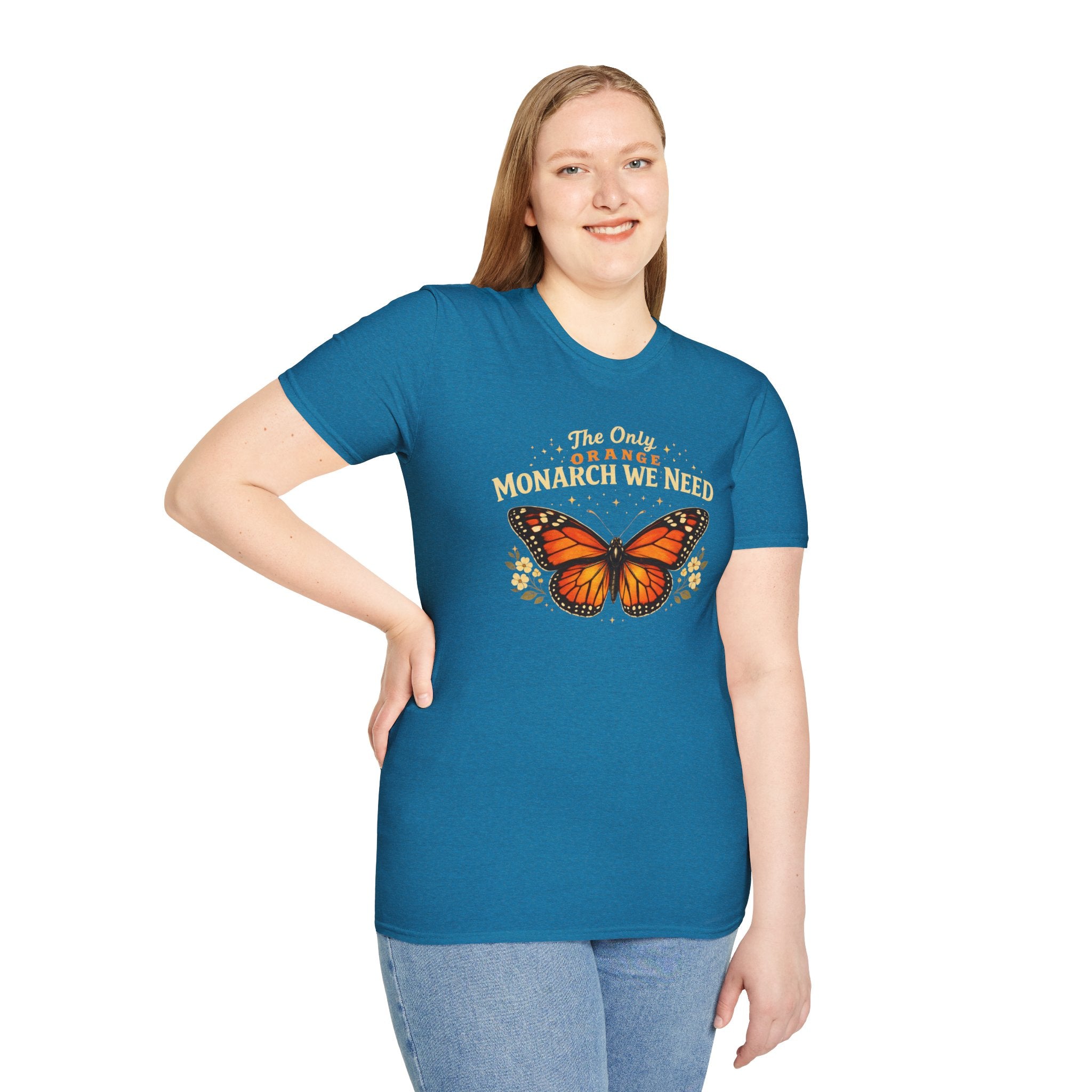 Monarch Butterfly T-Shirt — "The Only Orange Monarch We Need" No Kings Tee
