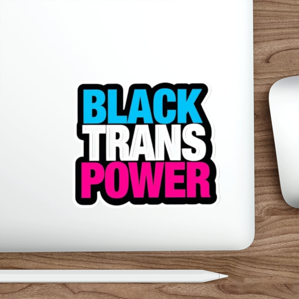 Black Trans Power Die-Cut Sticker - EqualiTees.Me