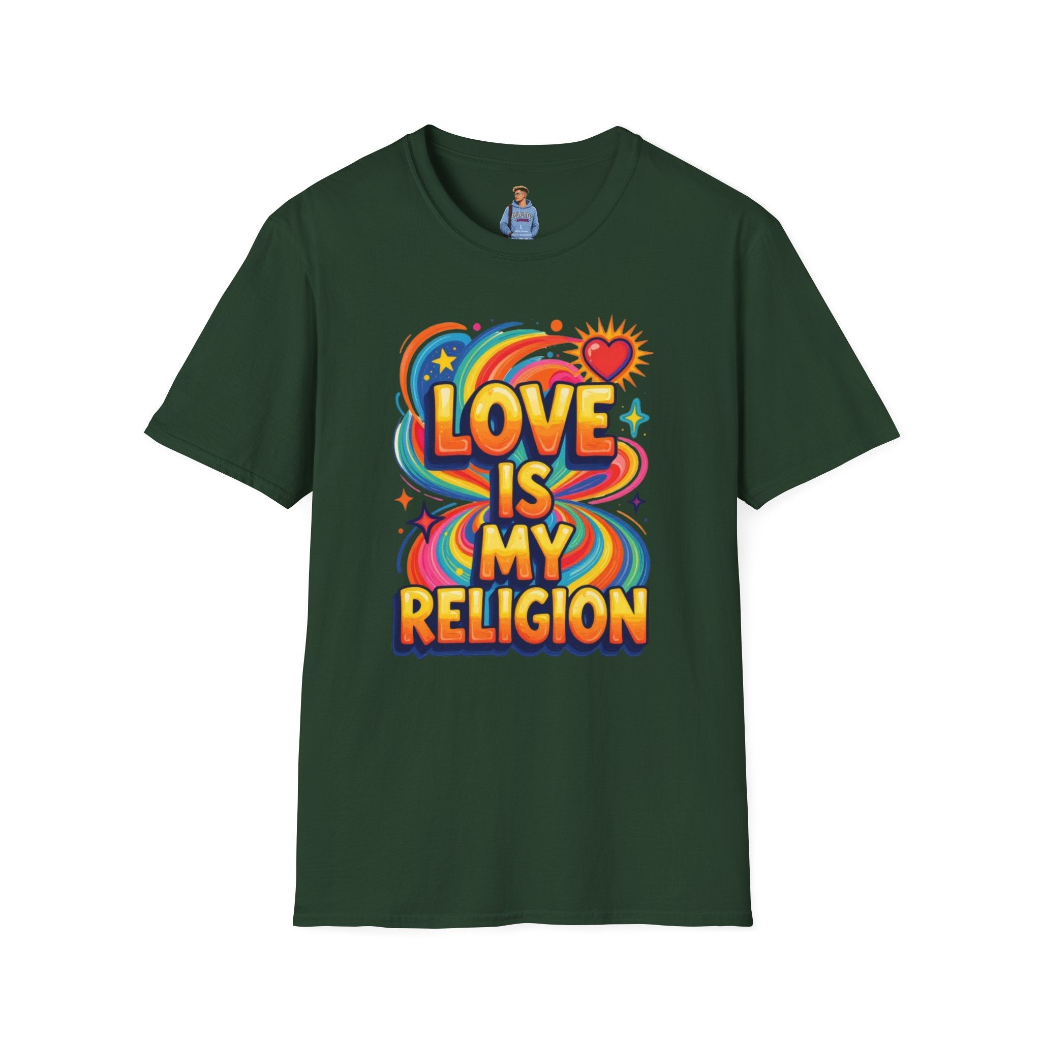 Love Is My Religion Retro Rainbow Graphic T-shirt