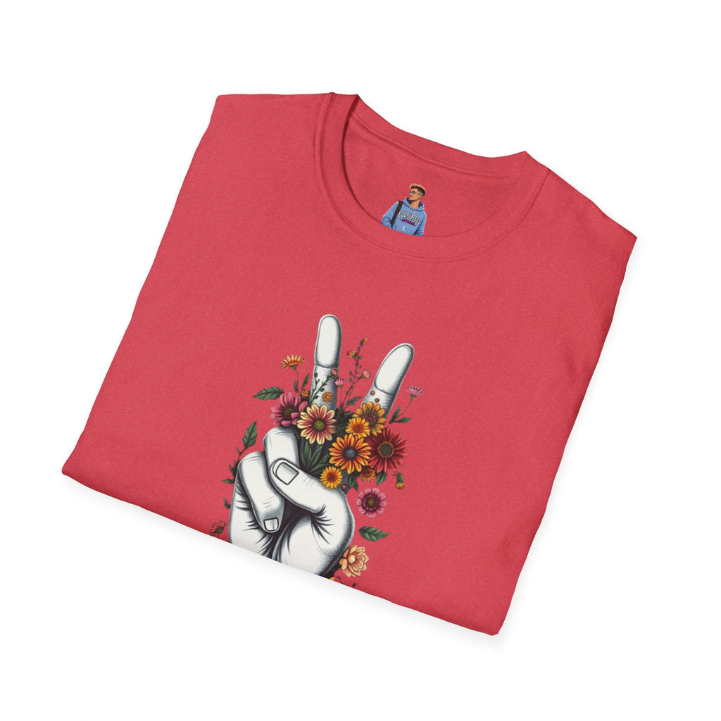 Camiseta unisex de estilo suave Grow Peace: inspiración boho, perfecta para festivales y uso diario