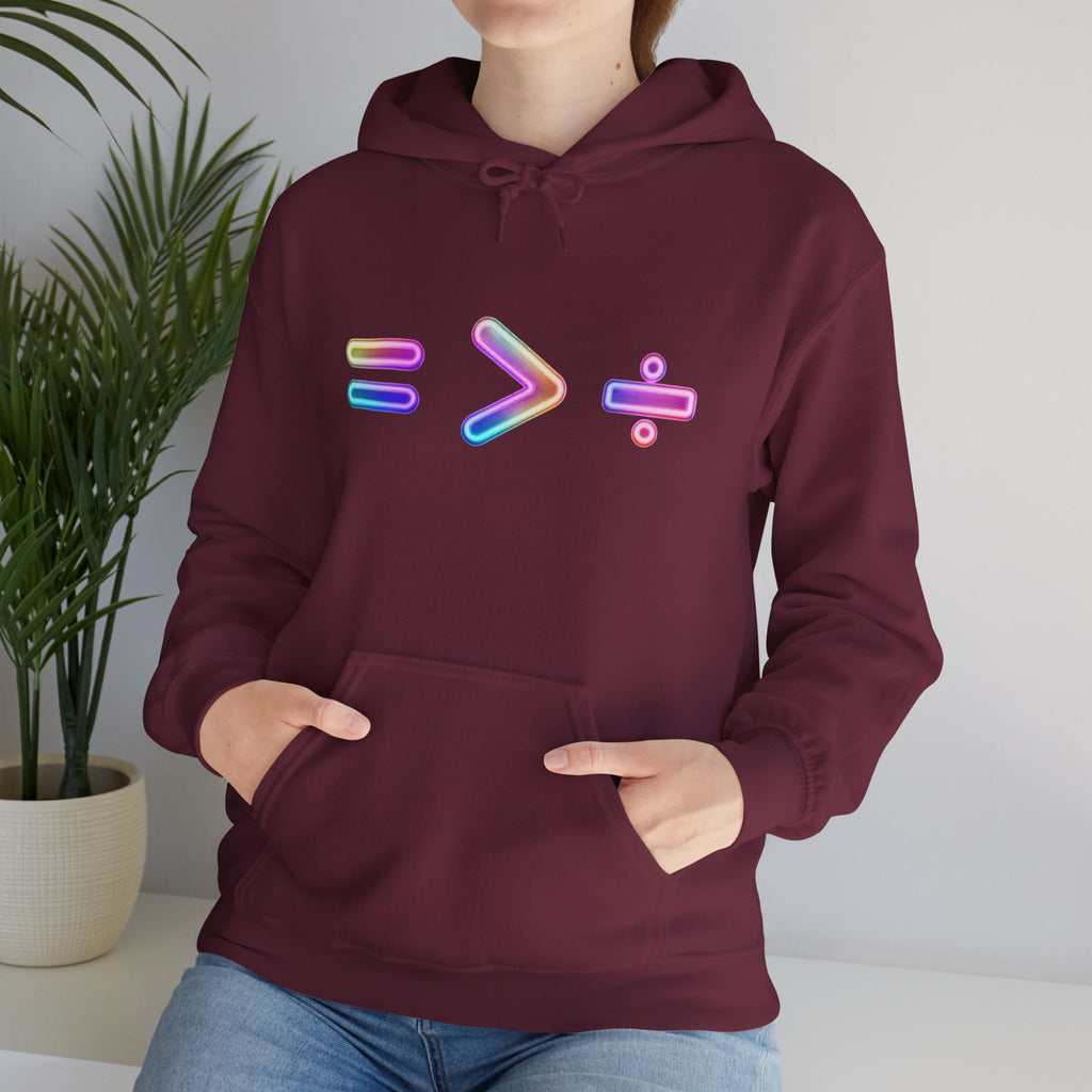 Equality is Greater than Division Neon Style Pullover Hoodie