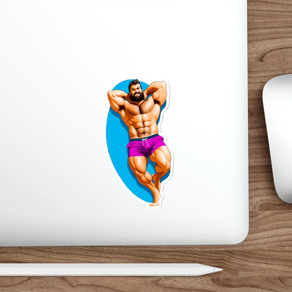 Die-Cut Stickers - Lounging Bear - EqualiTees.Me